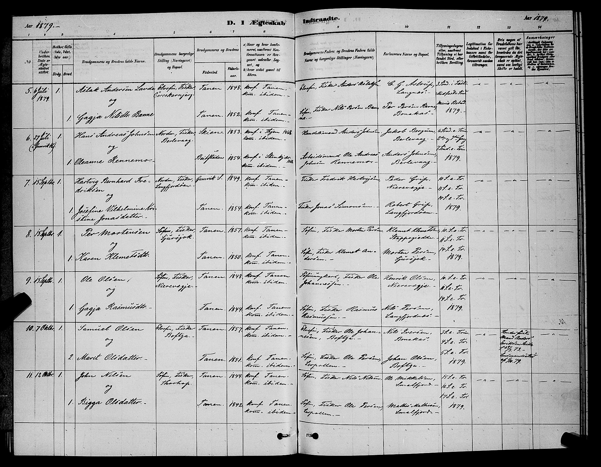Tana sokneprestkontor, AV/SATØ-S-1334/H/Hb/L0003klokker: Klokkerbok nr. 3, 1878-1890