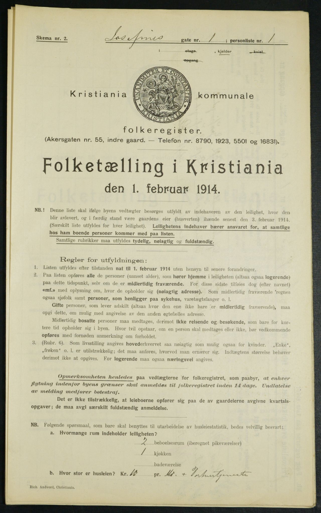 OBA, Kommunal folketelling 1.2.1914 for Kristiania, 1914, s. 47326