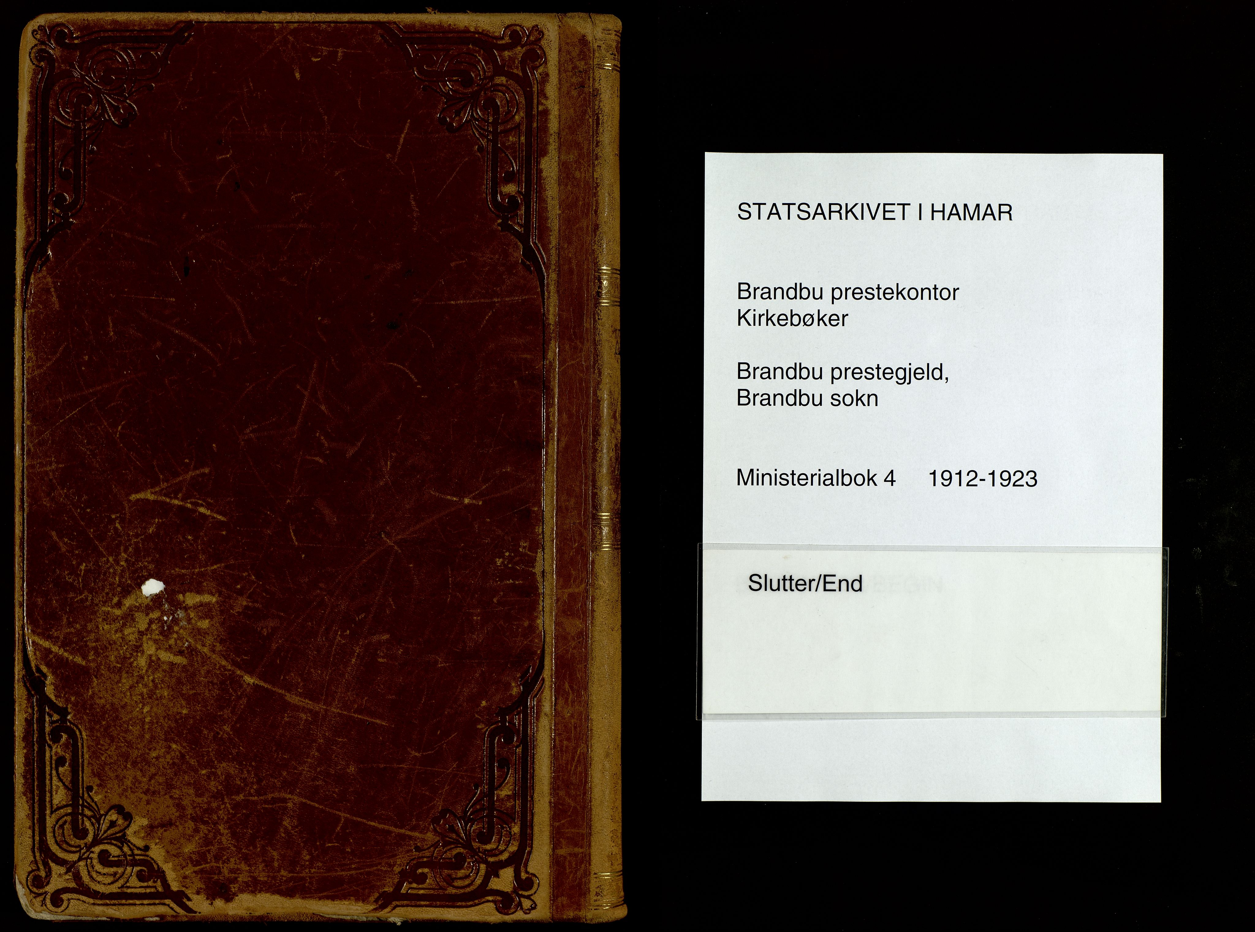 Brandbu prestekontor, AV/SAH-PREST-114/H/Ha/Haa/L0004: Ministerialbok nr. 4, 1913-1923