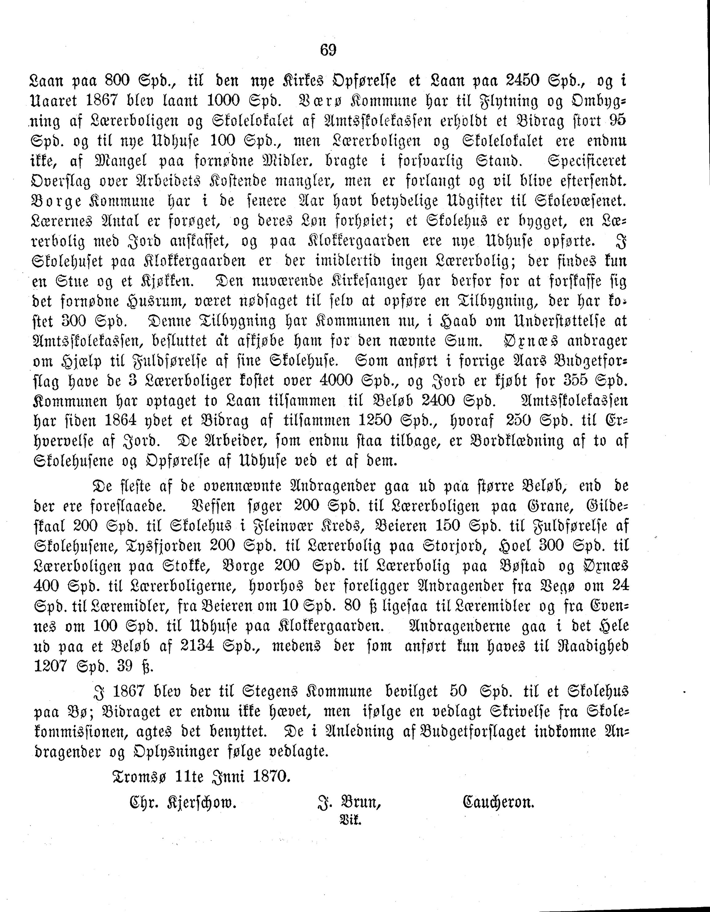 Nordland Fylkeskommune. Fylkestinget, AIN/NFK-17/176/A/Ac/L0006: Fylkestingsforhandlinger 1870, 1870