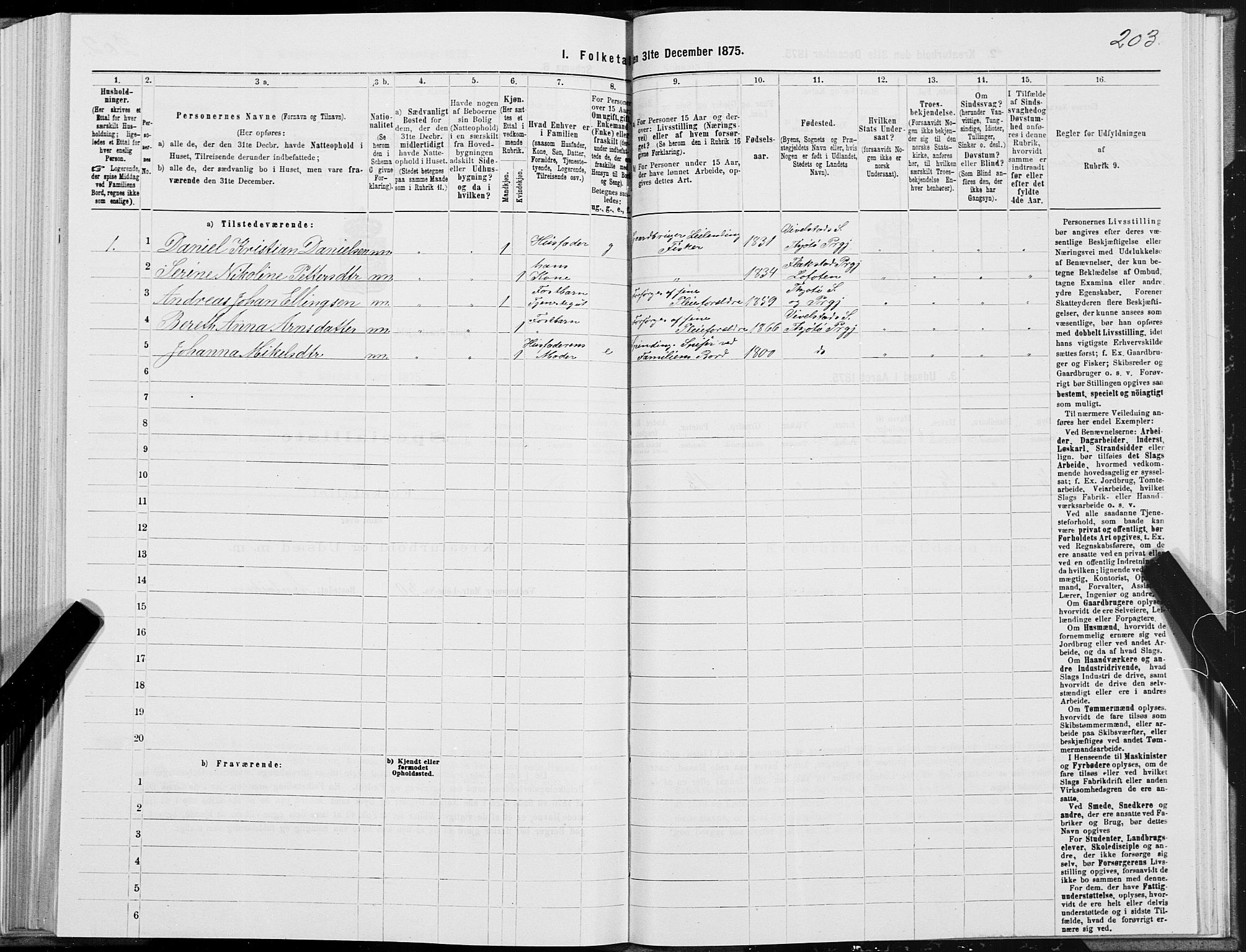 SAT, Folketelling 1875 for 1817P Tjøtta prestegjeld, 1875, s. 1203