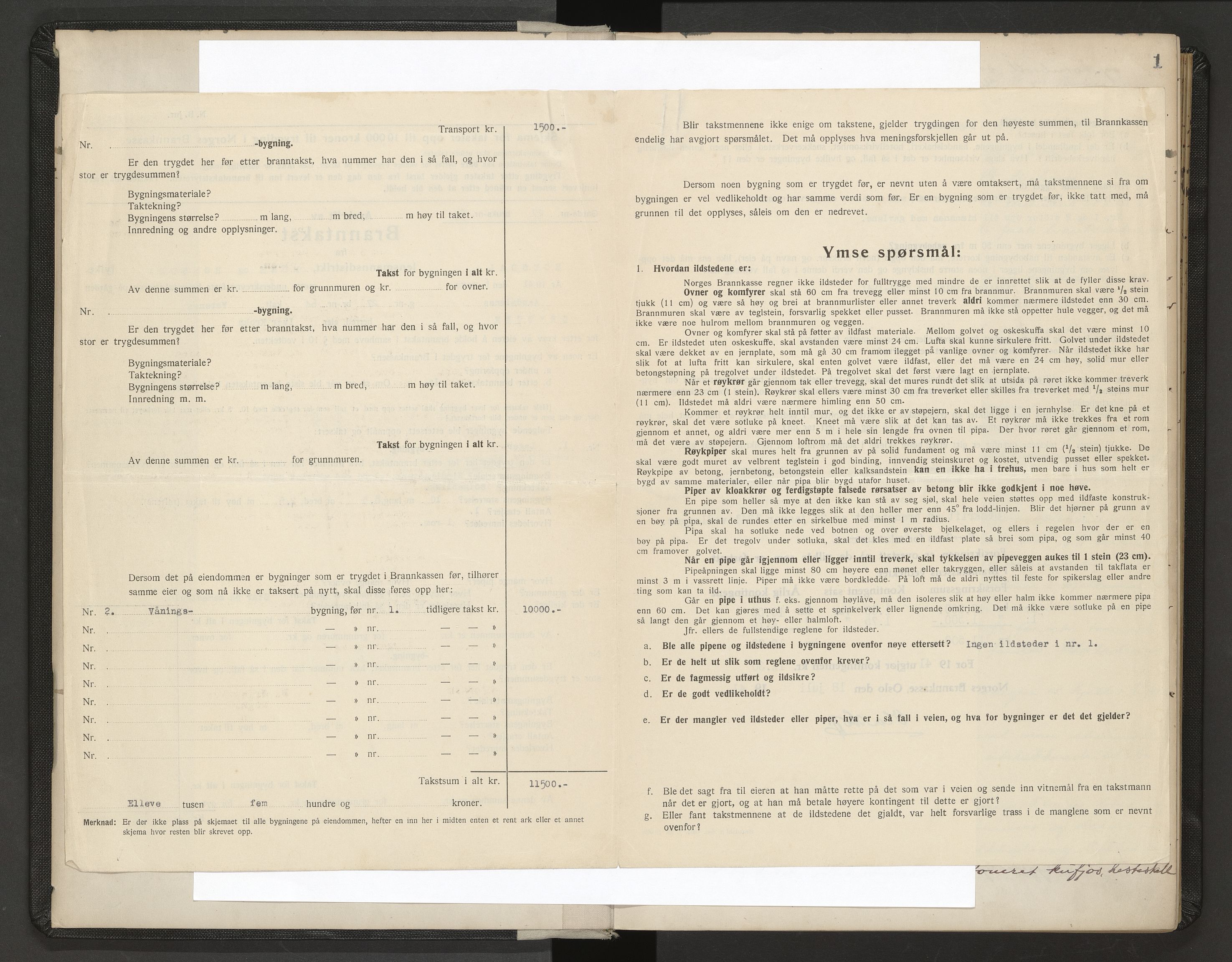 Norges Brannkasse Romsdal, SAT/A-5499/Fa/L0004: Branntakstprotokoll, 1923-1943