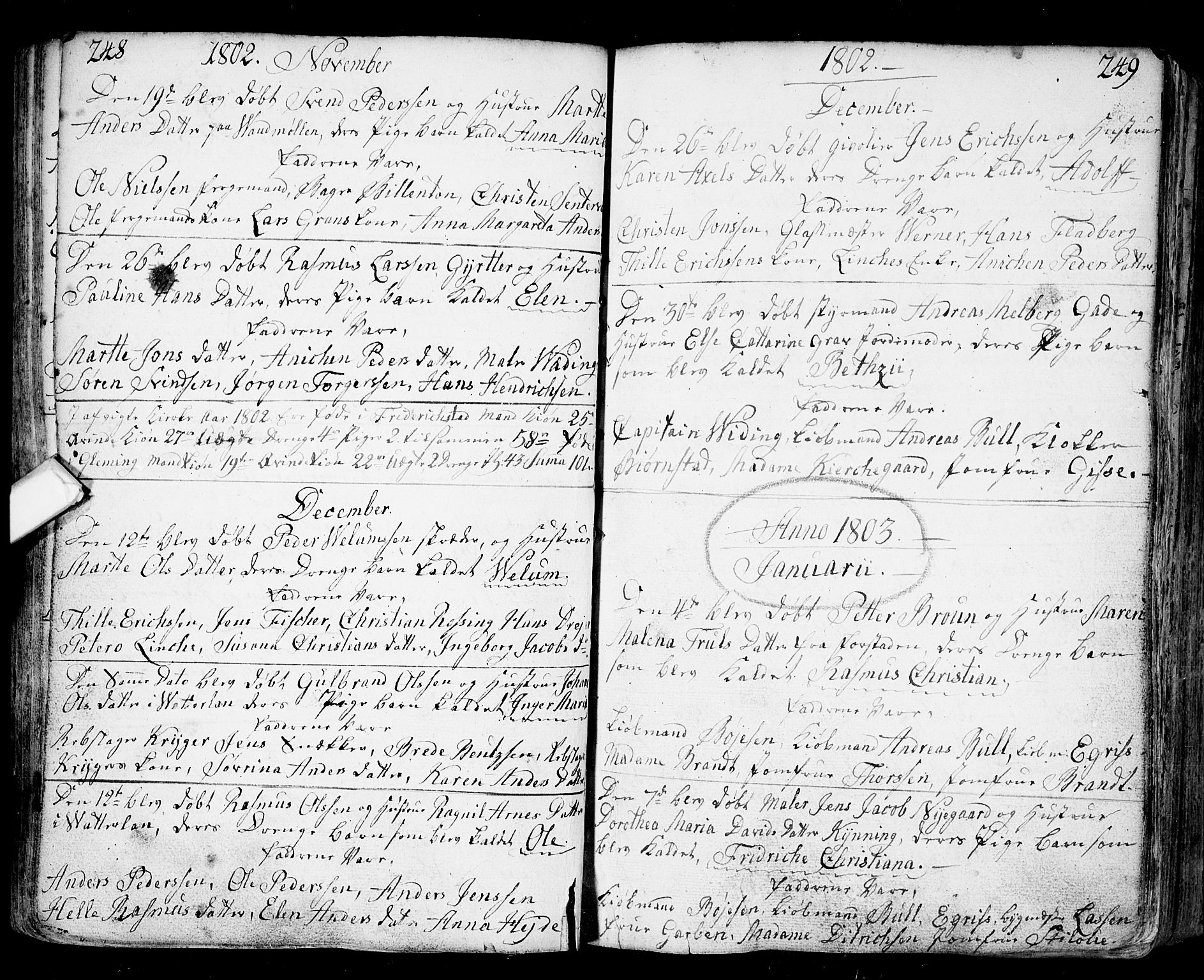 Fredrikstad prestekontor Kirkebøker, AV/SAO-A-11082/F/Fa/L0002: Ministerialbok nr. 2, 1750-1804, s. 248-249