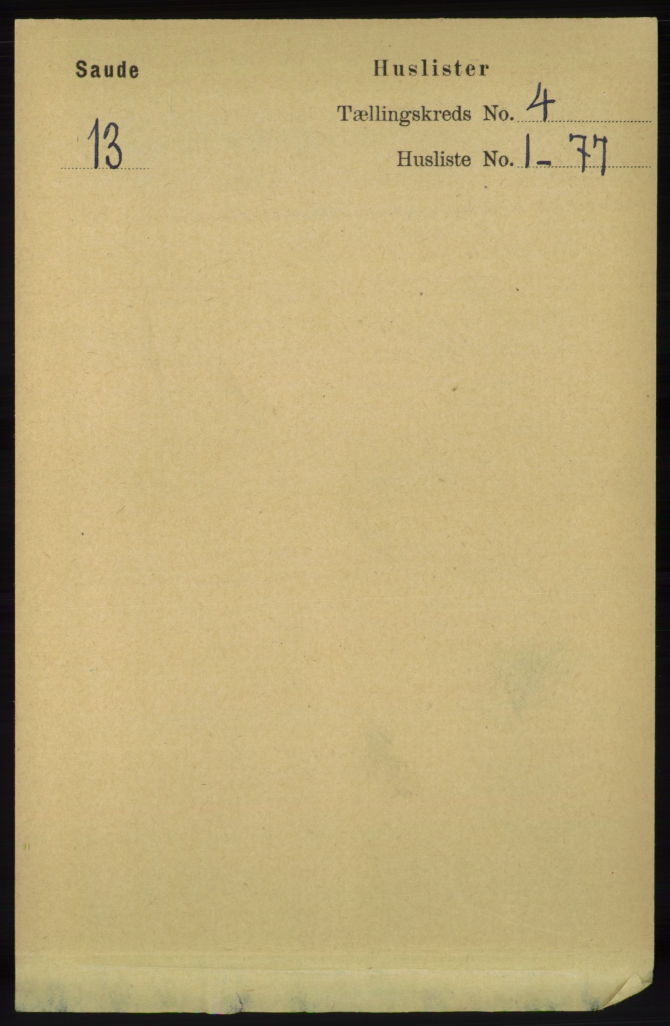 RA, Folketelling 1891 for 1135 Sauda herred, 1891, s. 1740