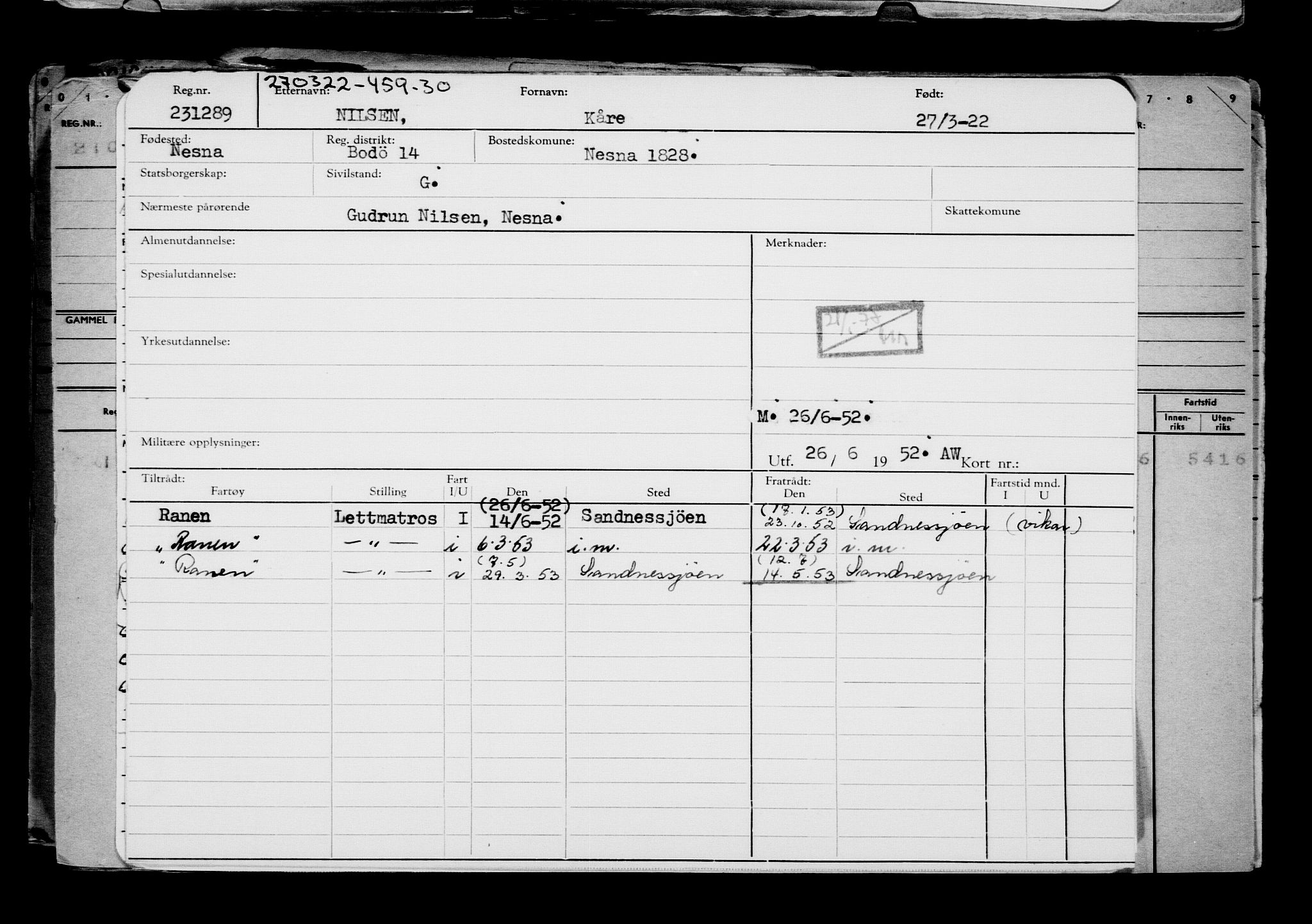 Direktoratet for sjømenn, AV/RA-S-3545/G/Gb/L0204: Hovedkort, 1922, s. 512