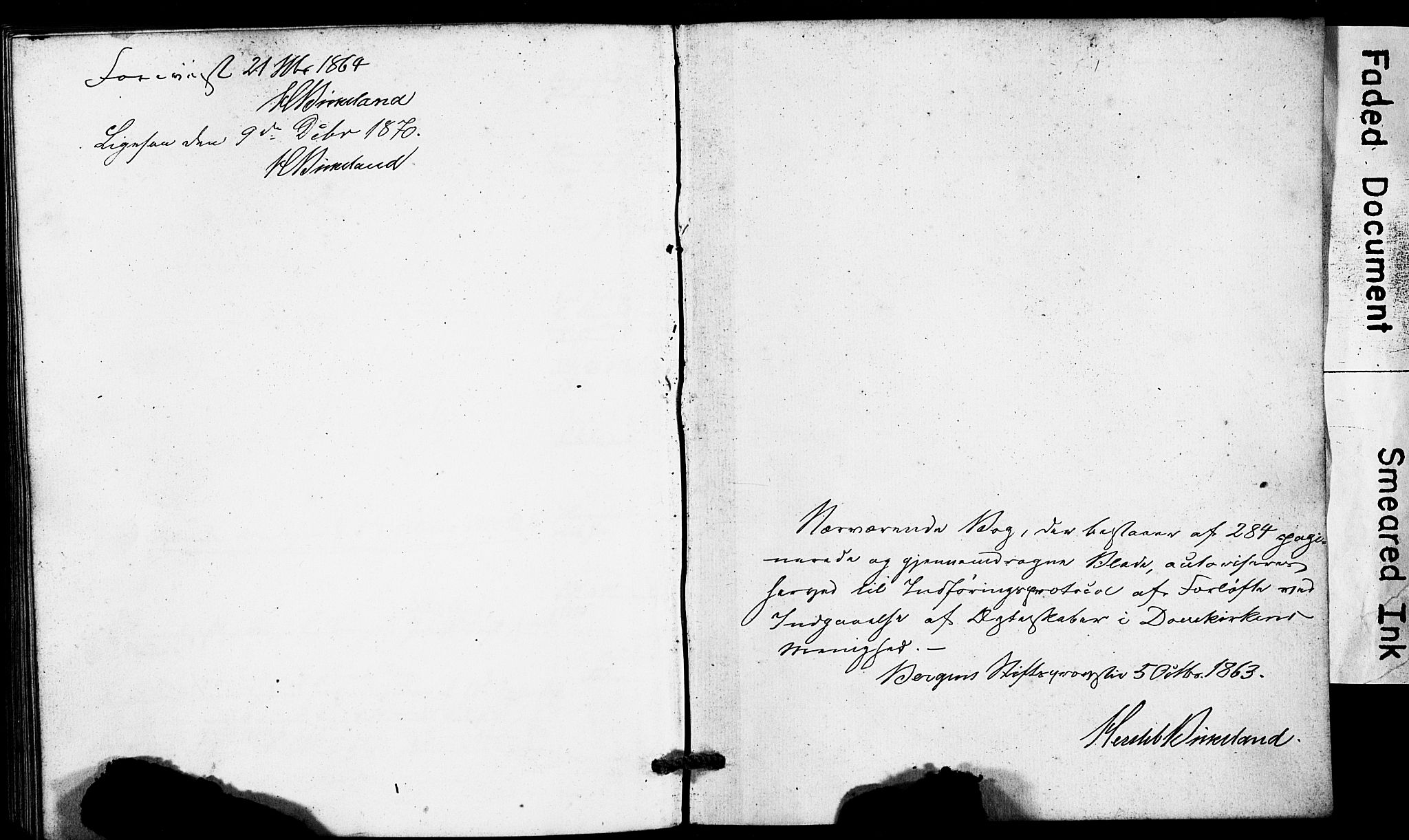 Domkirken sokneprestembete, SAB/A-74801: Forlovererklæringer nr. II.5.6, 1863-1870, s. 285