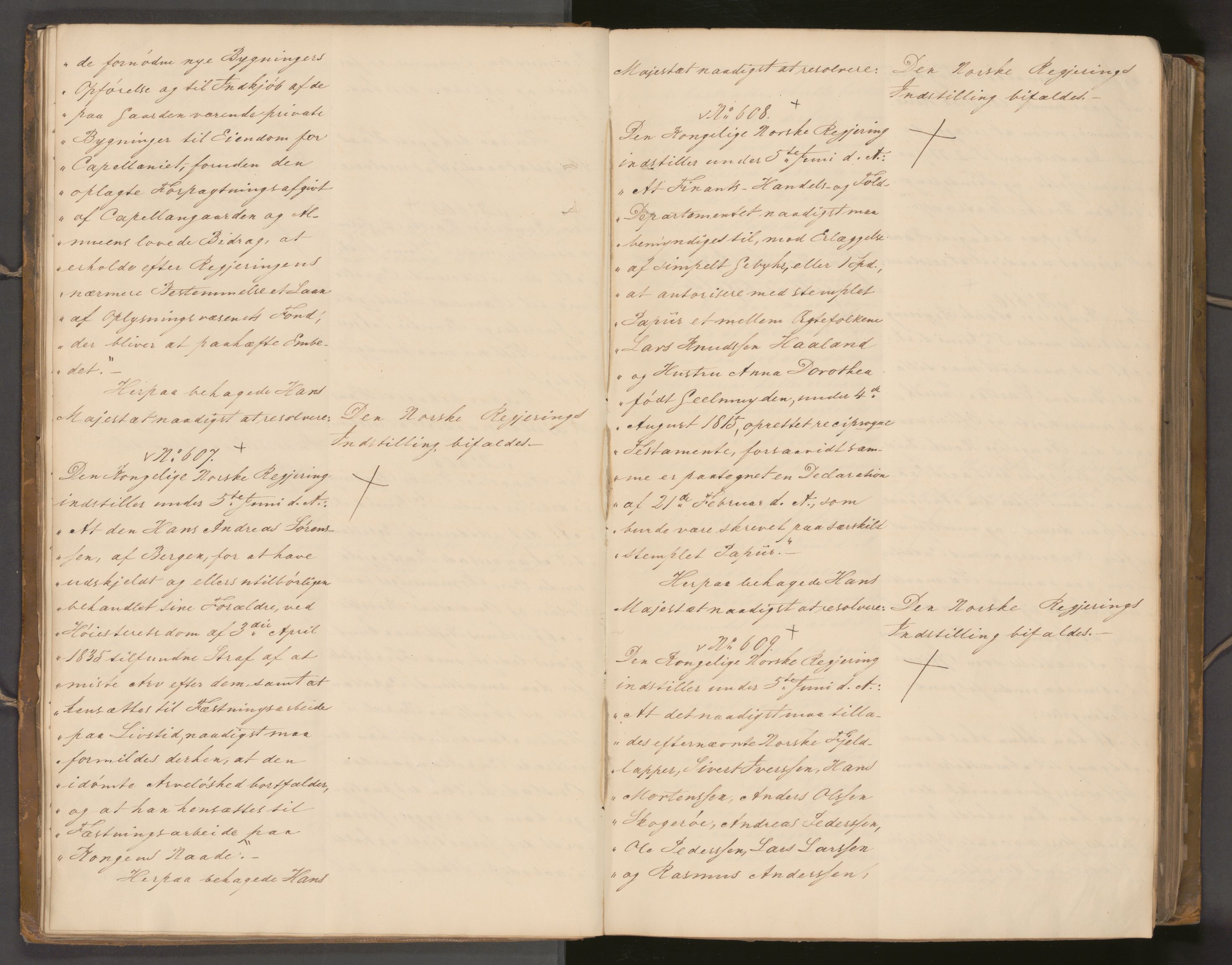 Statsrådssekretariatet, AV/RA-S-1001/A/Ab/L0041: Kgl. res. nr. 569-1292, 2. halvår, 1835