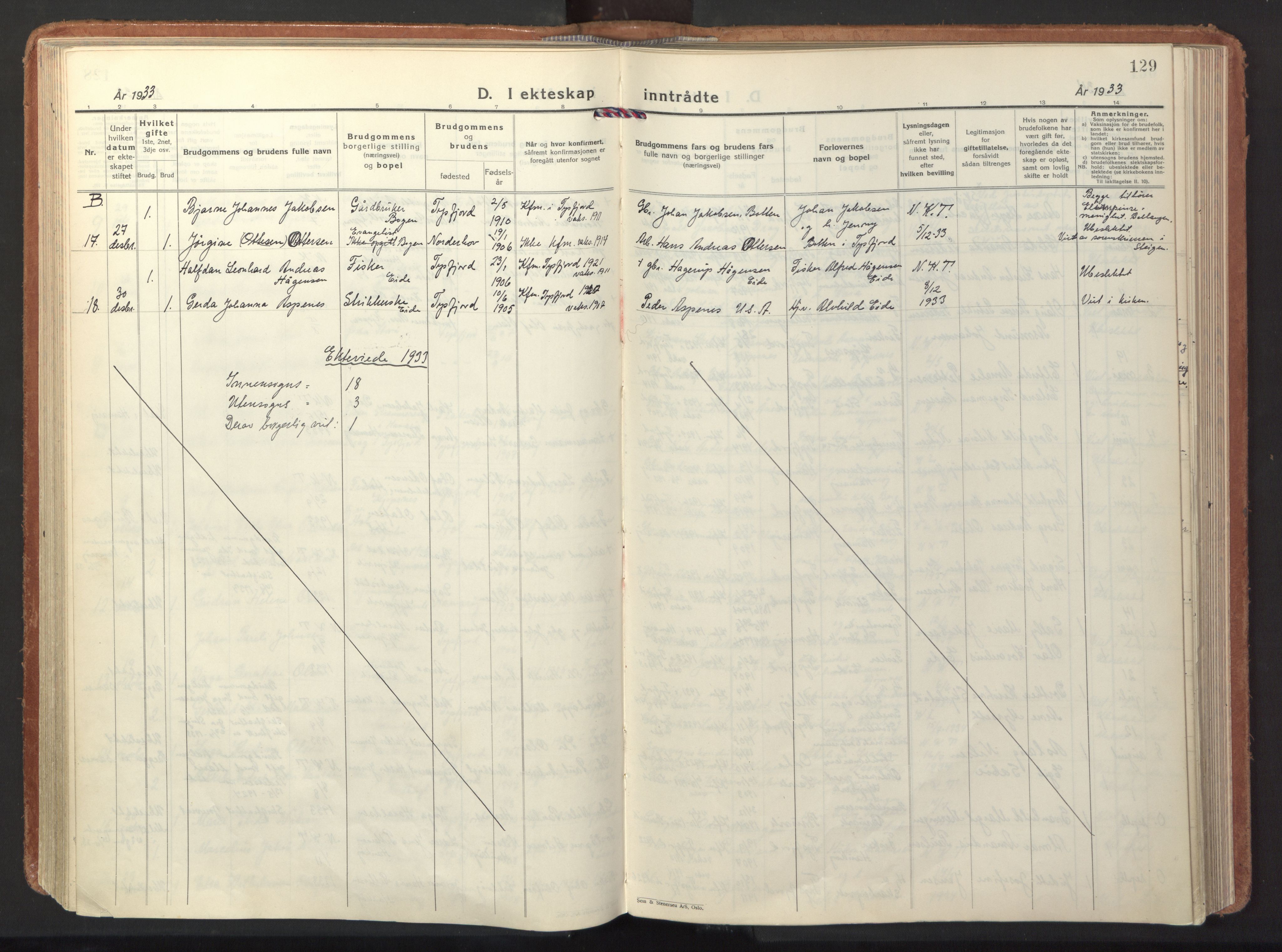 Ministerialprotokoller, klokkerbøker og fødselsregistre - Nordland, AV/SAT-A-1459/861/L0874: Ministerialbok nr. 861A09, 1932-1939, s. 129