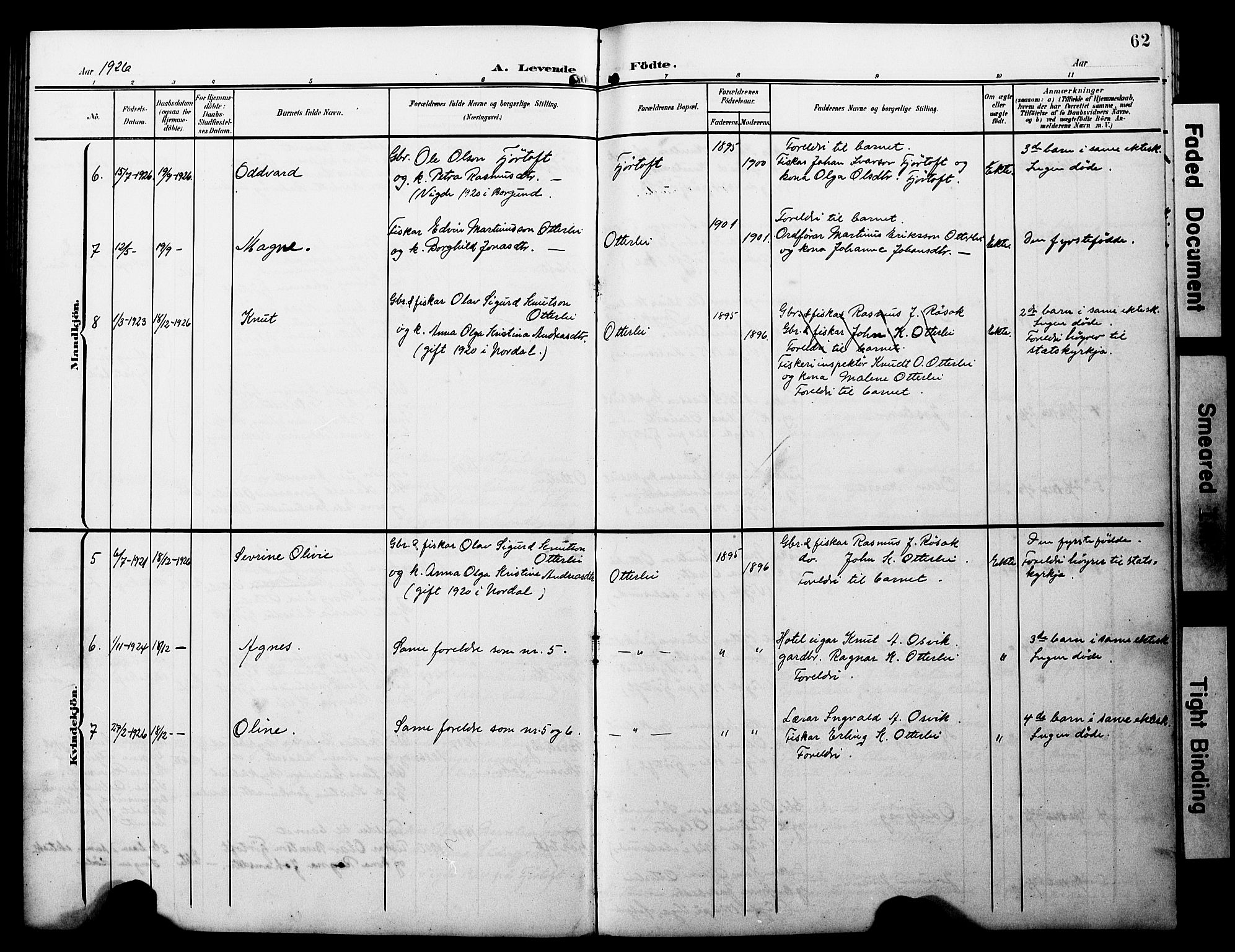 Ministerialprotokoller, klokkerbøker og fødselsregistre - Møre og Romsdal, AV/SAT-A-1454/538/L0524: Klokkerbok nr. 538C02, 1901-1931, s. 62