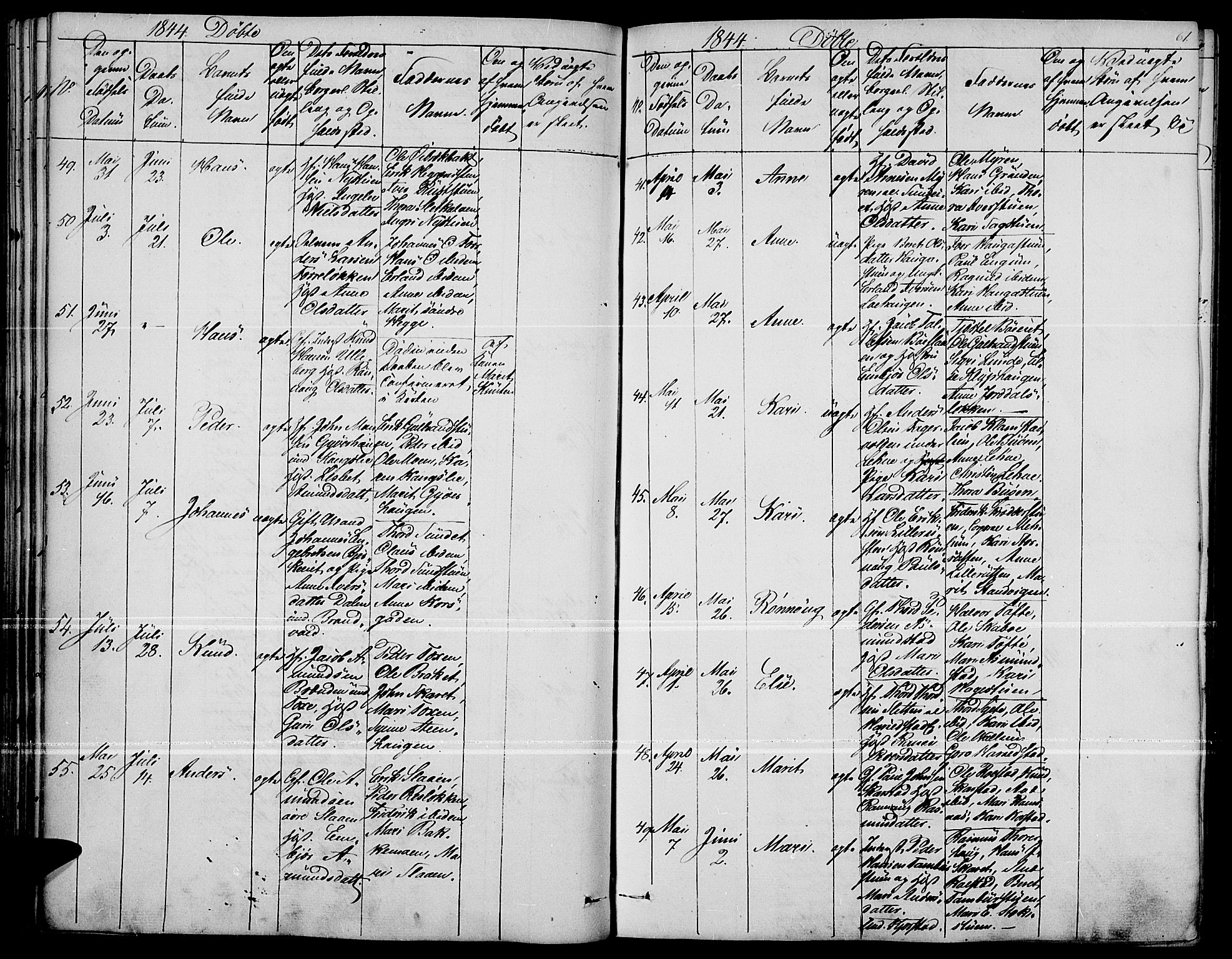 Fron prestekontor, AV/SAH-PREST-078/H/Ha/Haa/L0004: Ministerialbok nr. 4, 1839-1848, s. 61