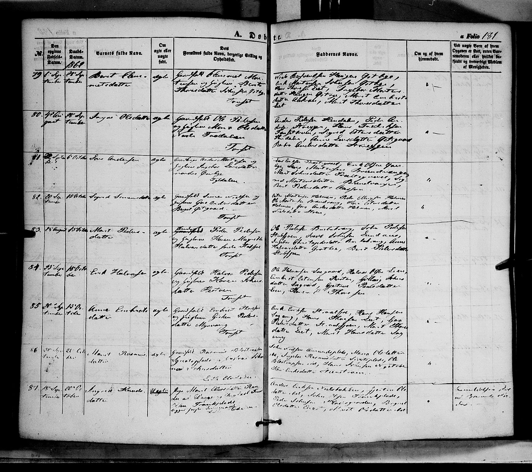 Tynset prestekontor, AV/SAH-PREST-058/H/Ha/Haa/L0020: Ministerialbok nr. 20, 1848-1862, s. 181