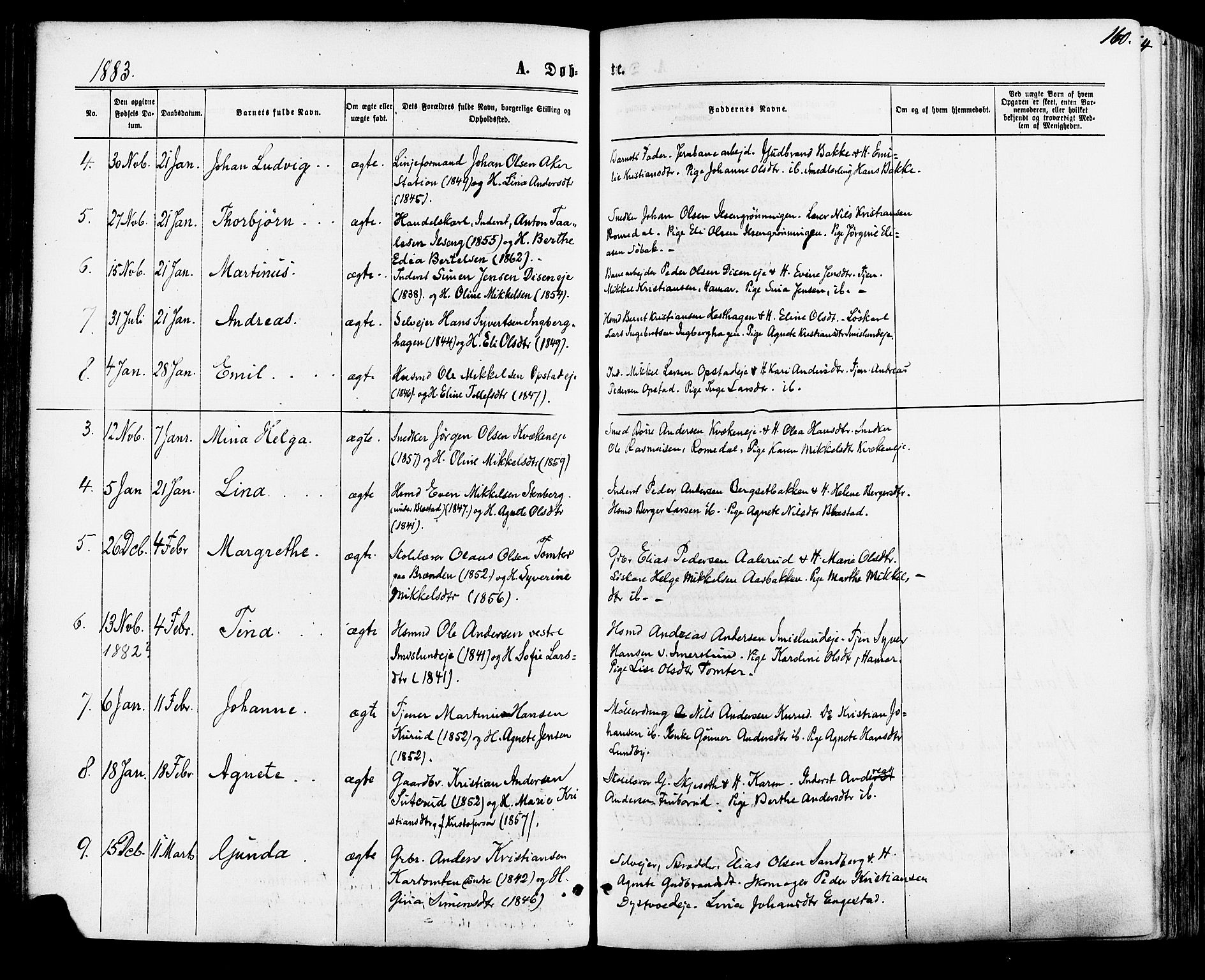 Vang prestekontor, Hedmark, AV/SAH-PREST-008/H/Ha/Haa/L0015: Ministerialbok nr. 15, 1871-1885, s. 160