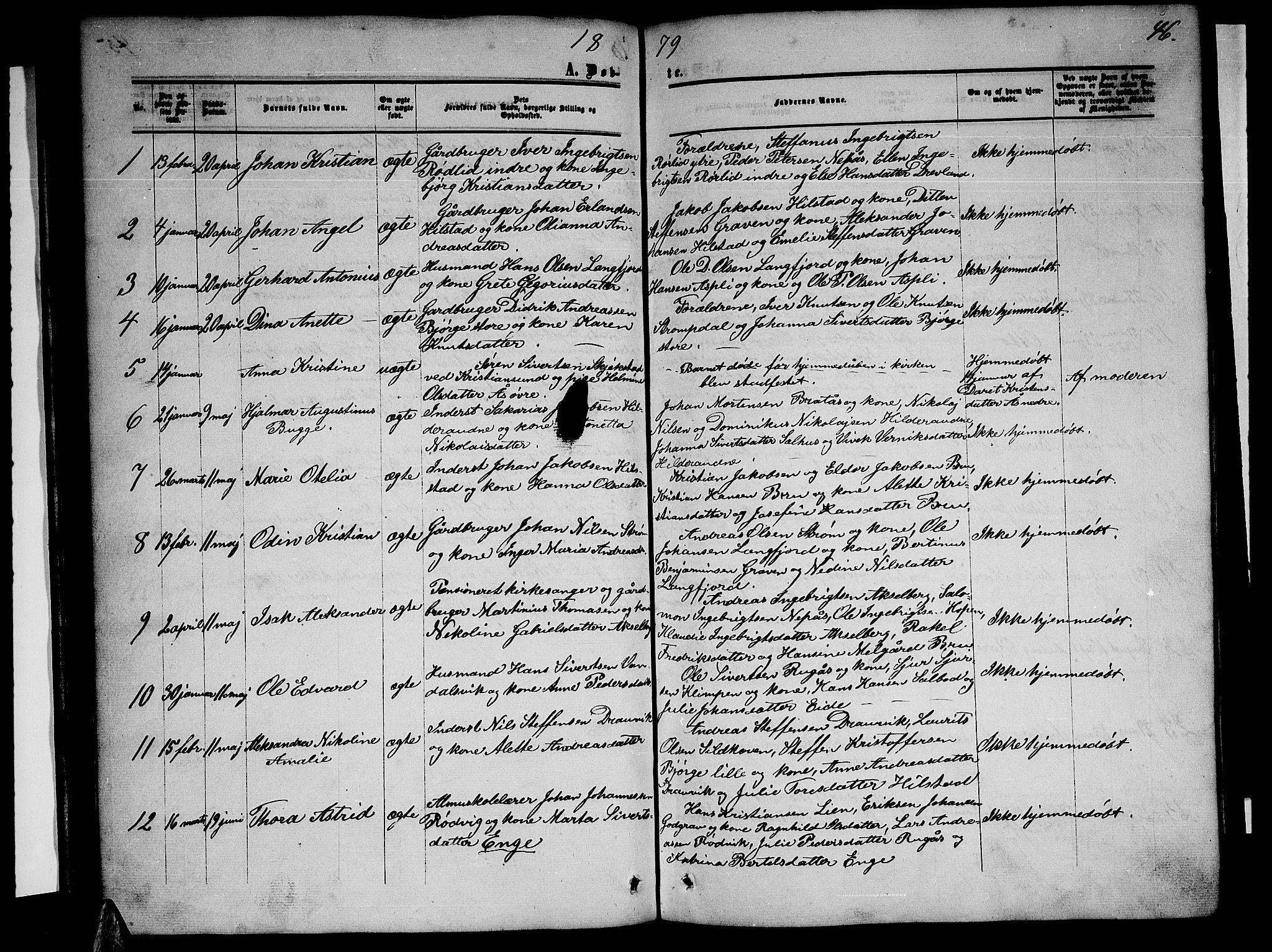 Ministerialprotokoller, klokkerbøker og fødselsregistre - Nordland, AV/SAT-A-1459/814/L0229: Klokkerbok nr. 814C02, 1859-1883, s. 46