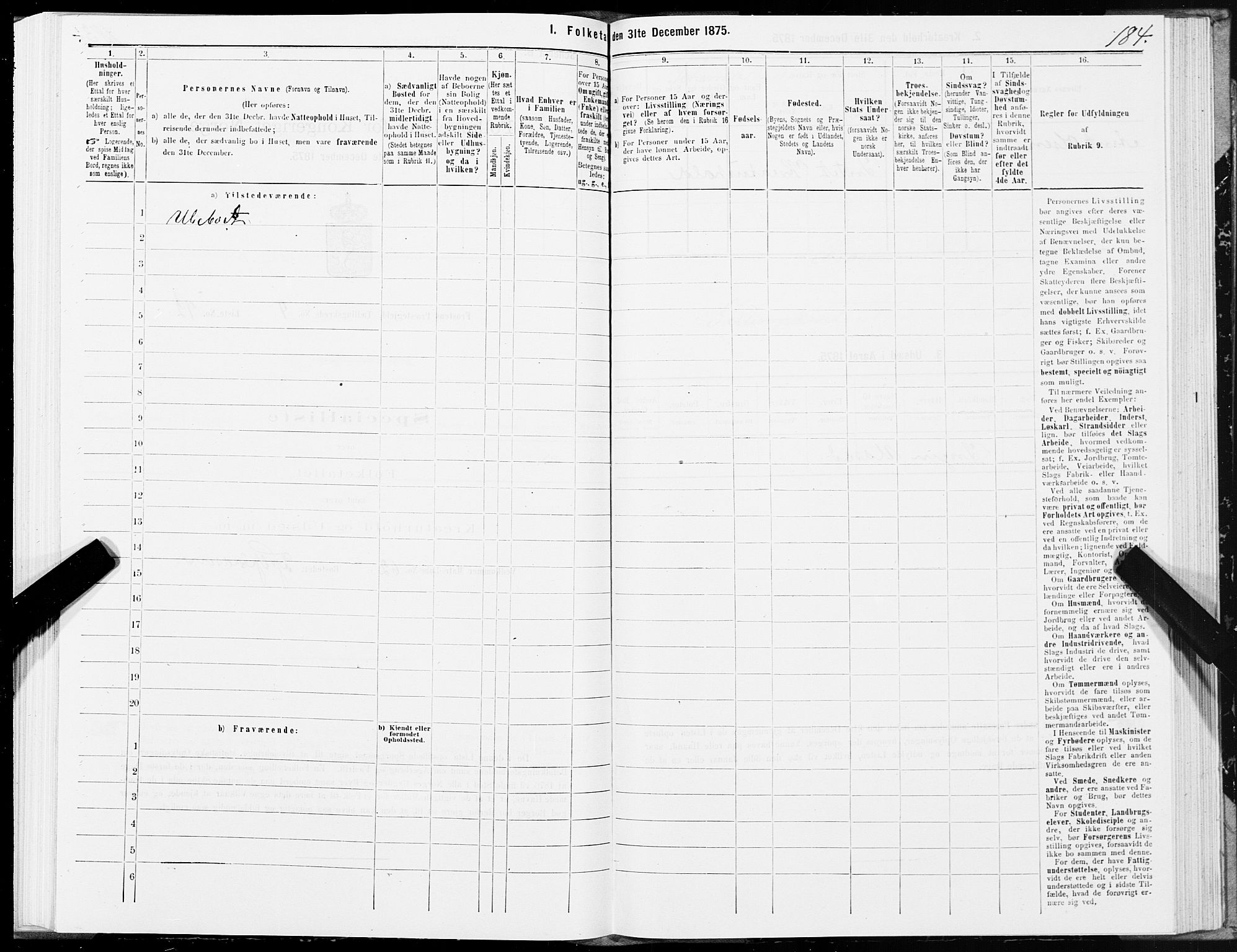 SAT, Folketelling 1875 for 1717P Frosta prestegjeld, 1875, s. 4184