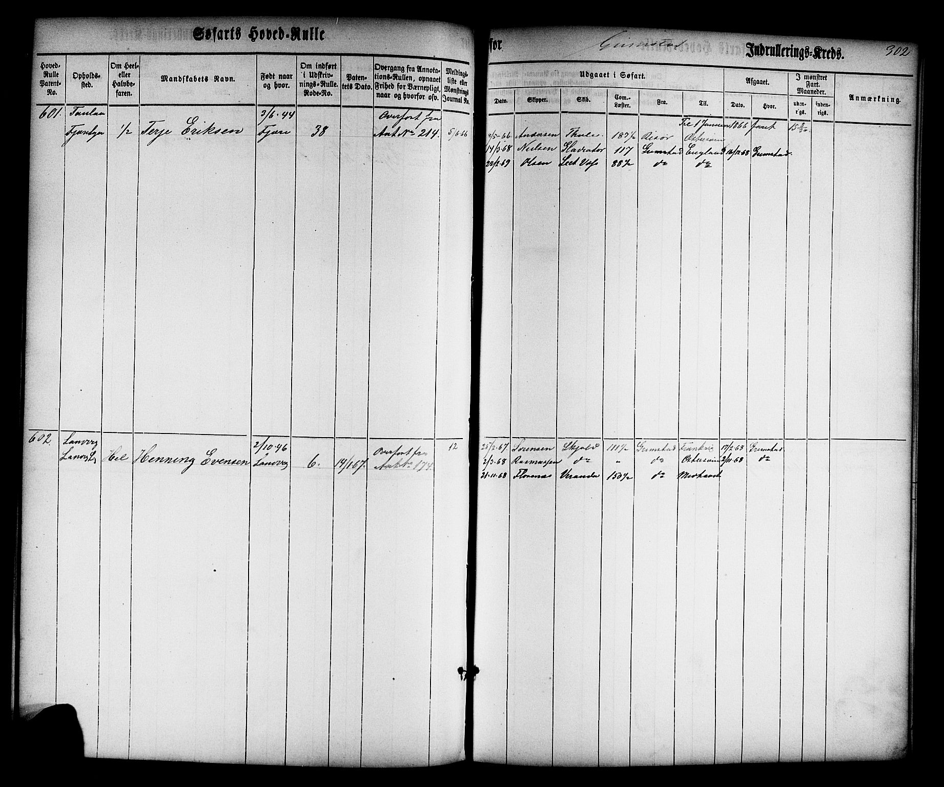 Grimstad mønstringskrets, AV/SAK-2031-0013/F/Fb/L0008: Hovedrulle nr 1-766, V-21, 1860-1869, s. 316