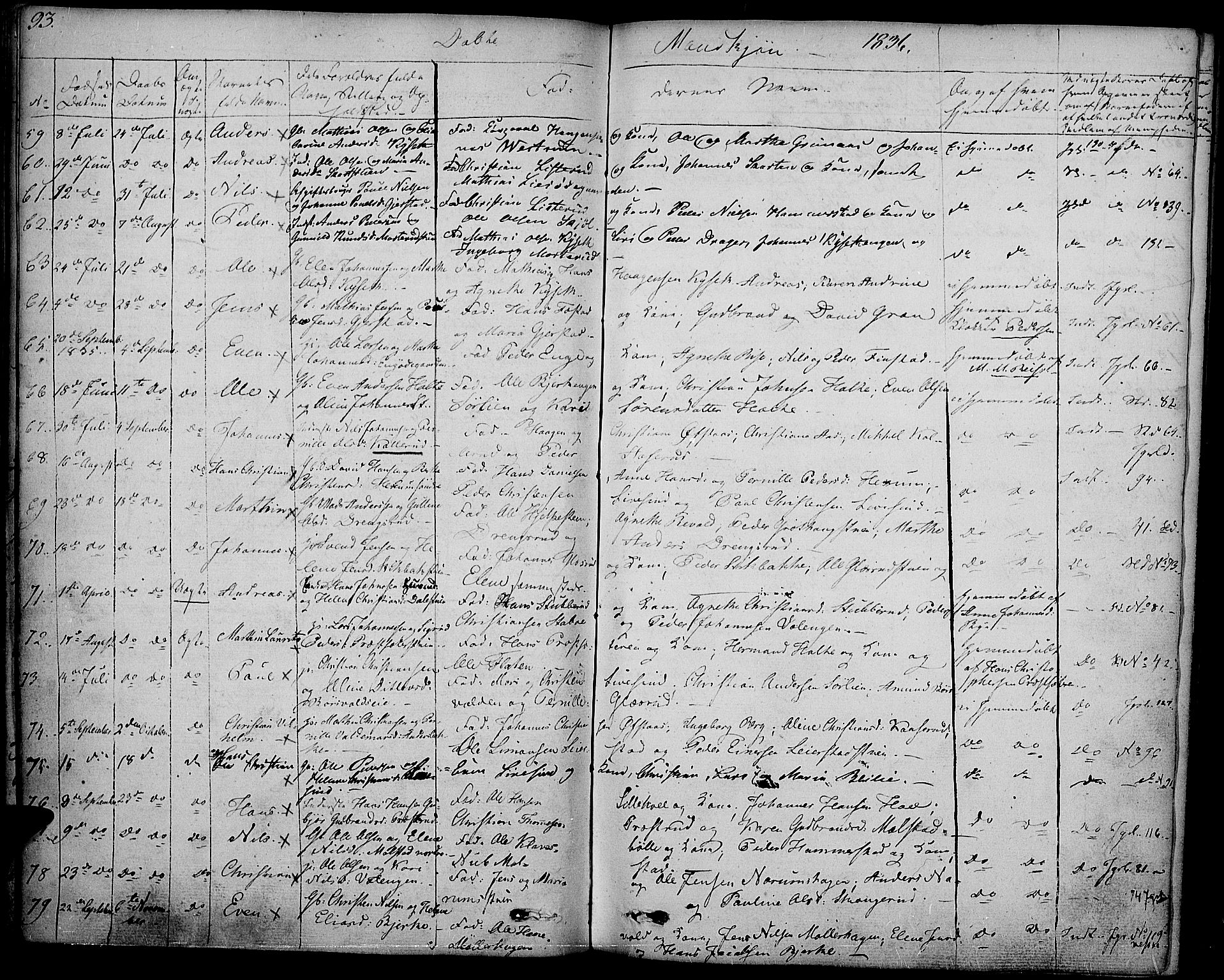 Vestre Toten prestekontor, AV/SAH-PREST-108/H/Ha/Haa/L0002: Ministerialbok nr. 2, 1825-1837, s. 93