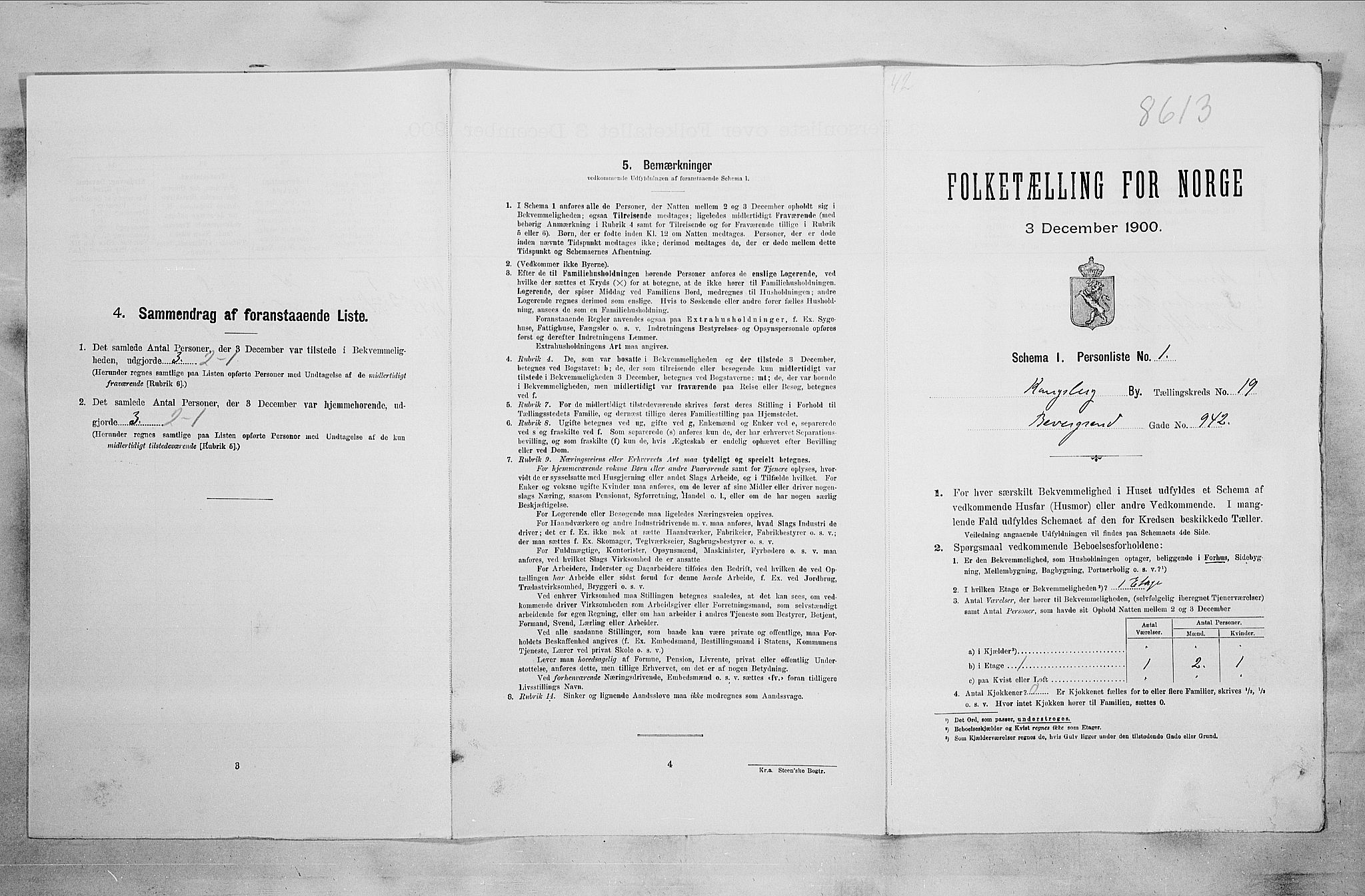 RA, Folketelling 1900 for 0604 Kongsberg kjøpstad, 1900, s. 3953