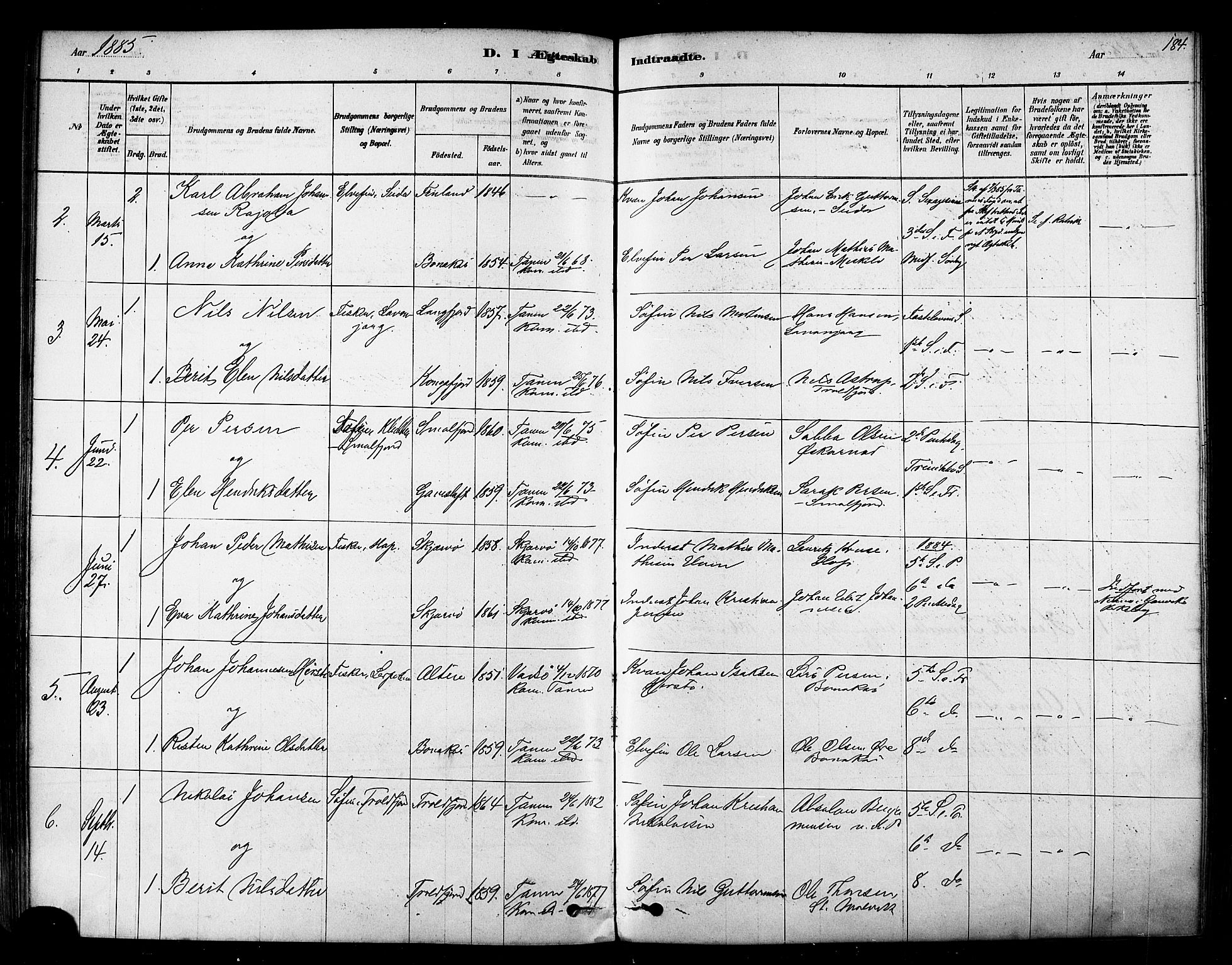 Tana sokneprestkontor, AV/SATØ-S-1334/H/Ha/L0004kirke: Ministerialbok nr. 4, 1878-1891, s. 184