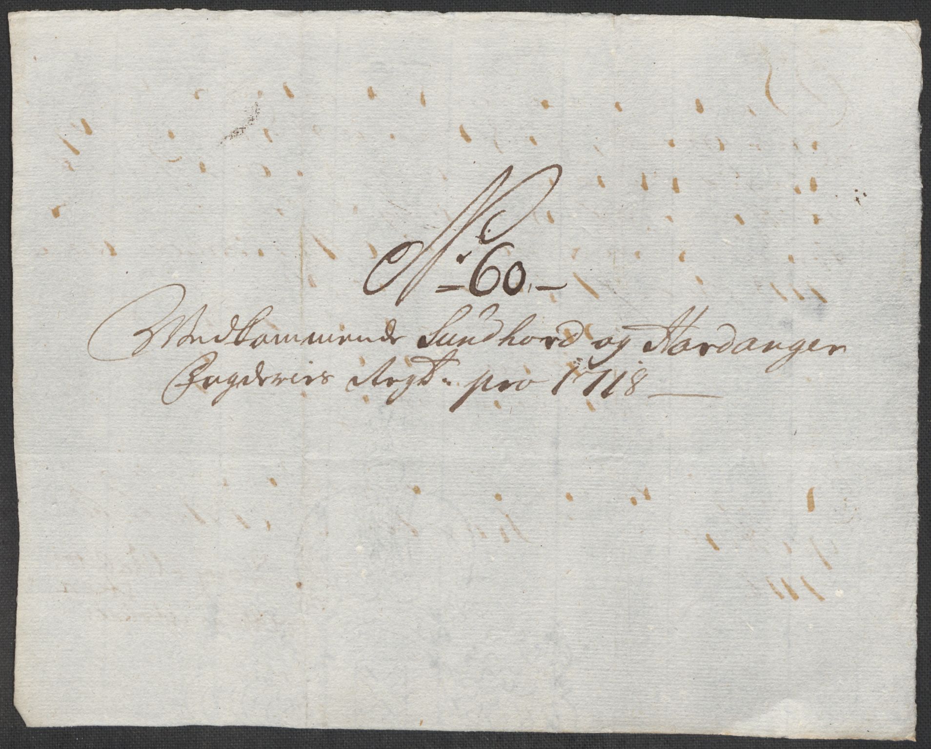 Rentekammeret inntil 1814, Reviderte regnskaper, Fogderegnskap, AV/RA-EA-4092/R48/L2996: Fogderegnskap Sunnhordland og Hardanger, 1718, s. 50