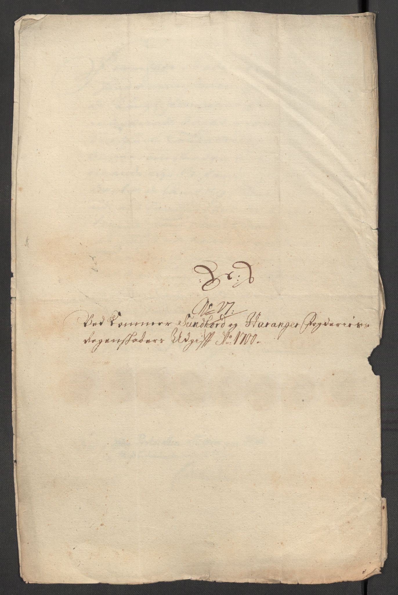 Rentekammeret inntil 1814, Reviderte regnskaper, Fogderegnskap, RA/EA-4092/R48/L2979: Fogderegnskap Sunnhordland og Hardanger, 1700-1701, s. 273