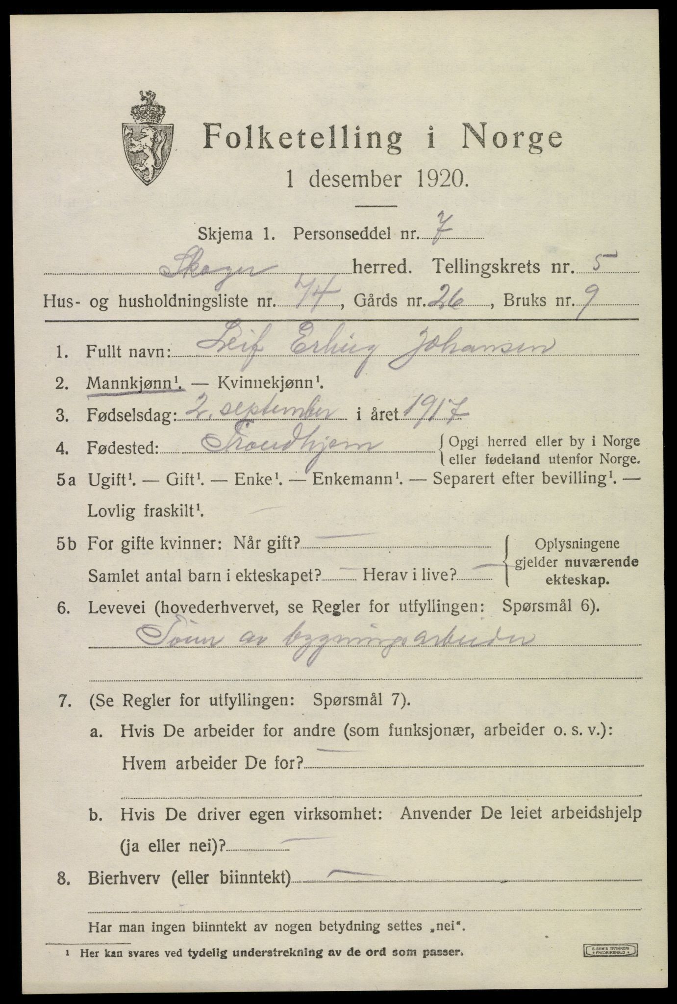 SAKO, Folketelling 1920 for 0712 Skoger herred, 1920, s. 11893