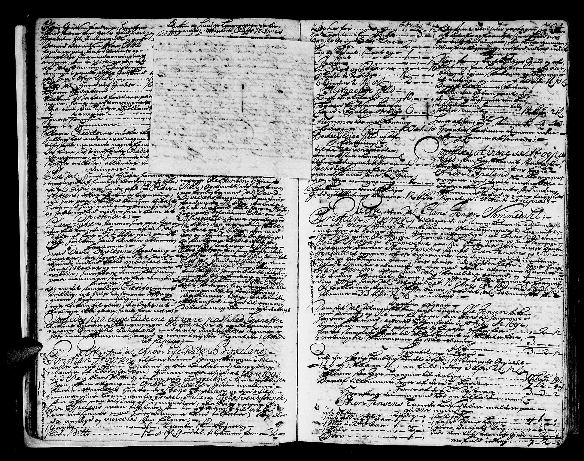 Mandal sorenskriveri, SAK/1221-0005/001/H/Hc/L0008: Skifteprotokoll med register, original i eske nr 4a, 1693-1702, s. 33b-34a