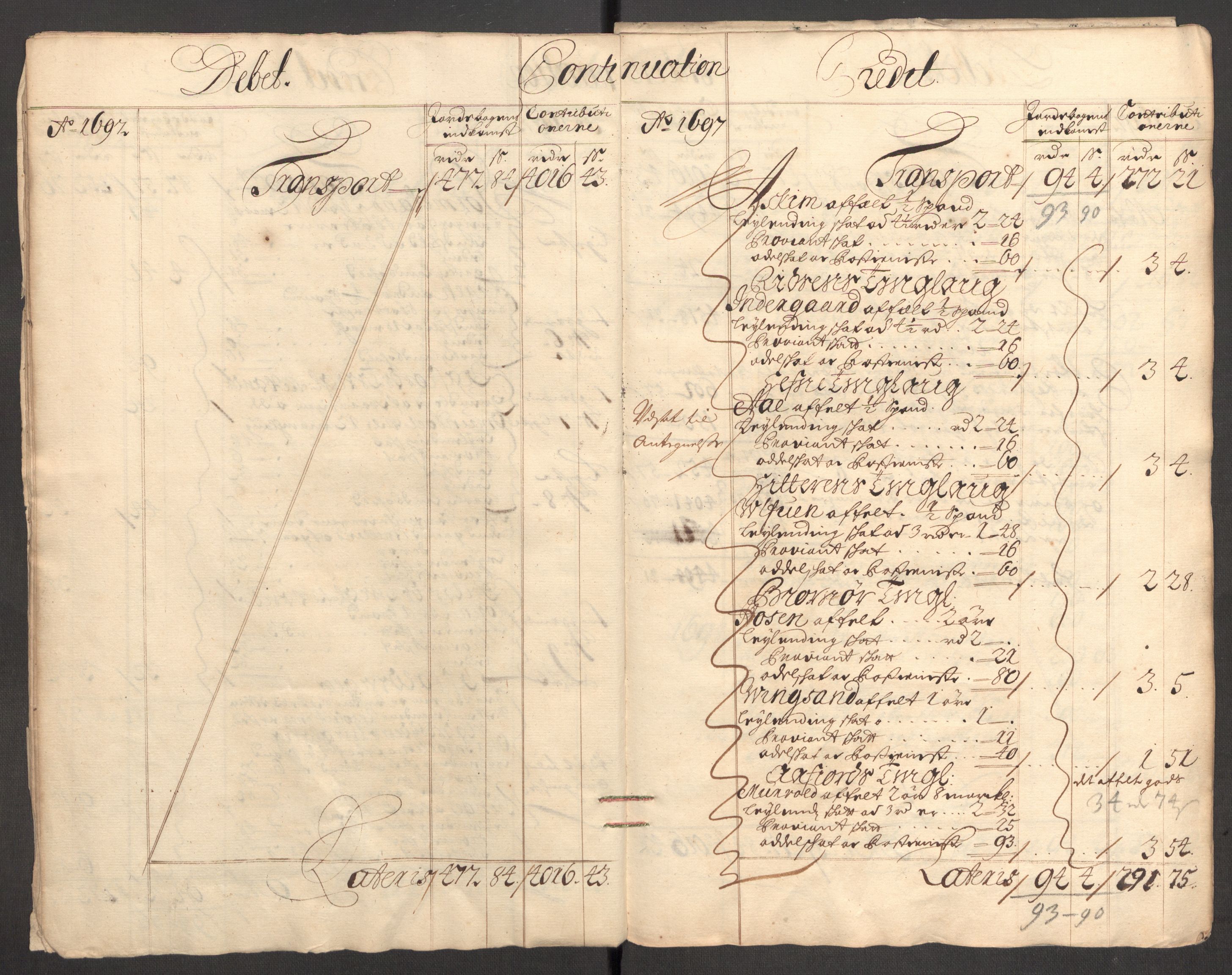 Rentekammeret inntil 1814, Reviderte regnskaper, Fogderegnskap, RA/EA-4092/R57/L3852: Fogderegnskap Fosen, 1697, s. 10