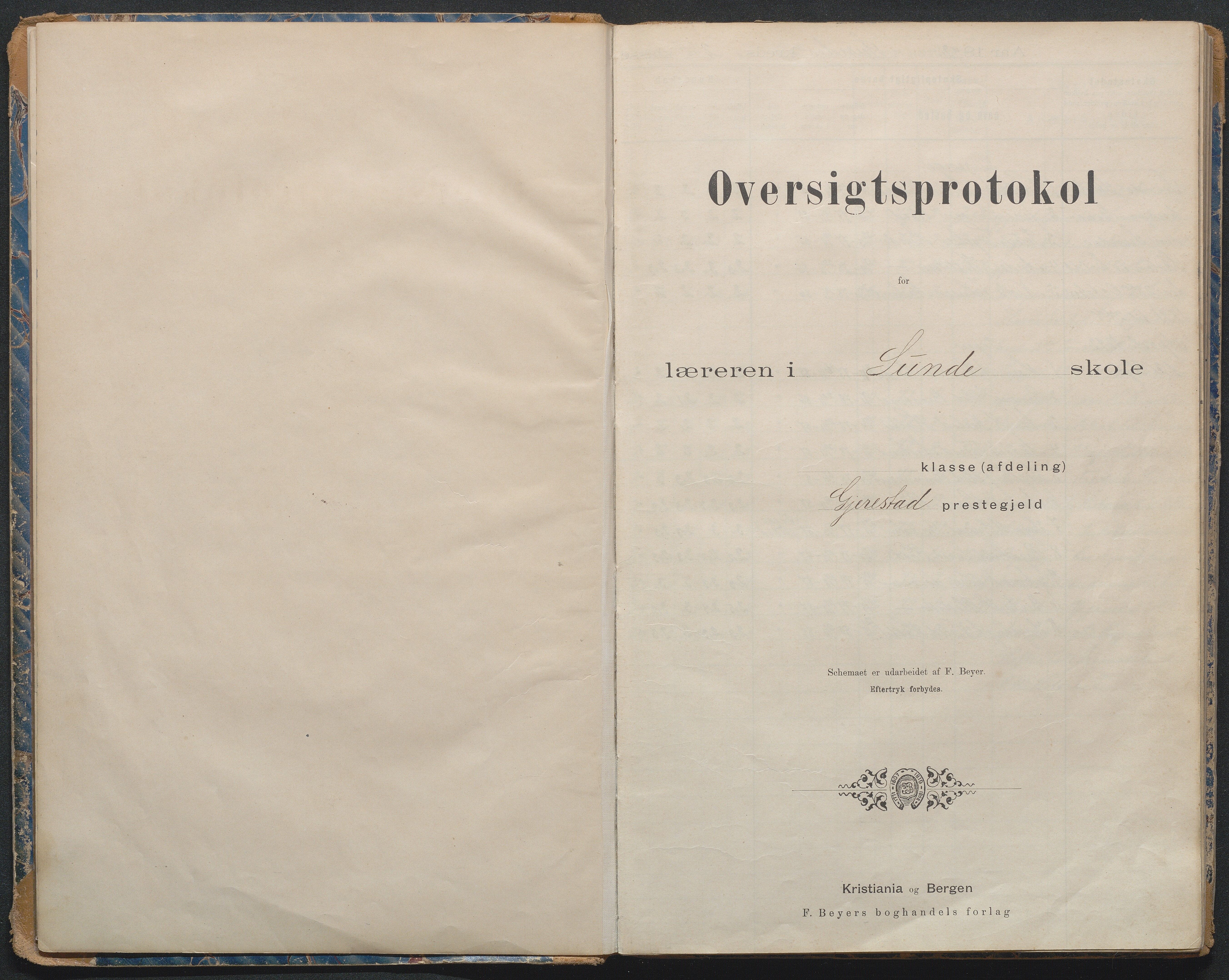 Gjerstad Kommune, Lunden Skole, AAKS/KA0911-550b/F02/L0001: Karakterprotokoll, 1892-1960