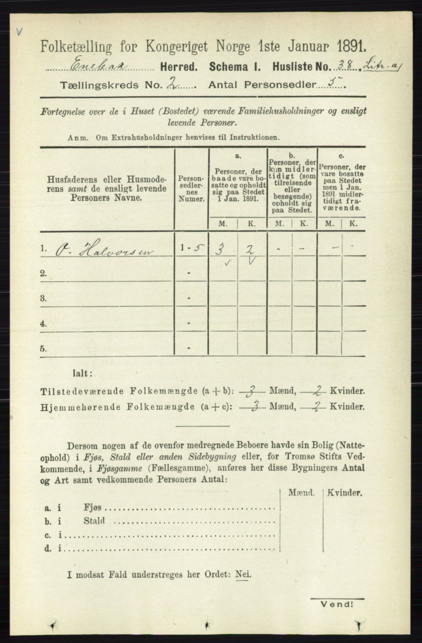 RA, Folketelling 1891 for 0229 Enebakk herred, 1891, s. 743