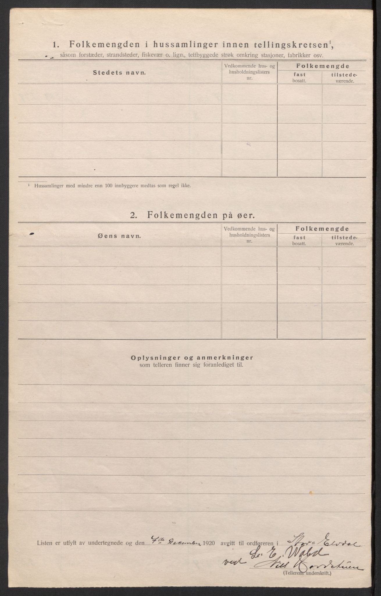 SAH, Folketelling 1920 for 0430 Stor-Elvdal herred, 1920, s. 11