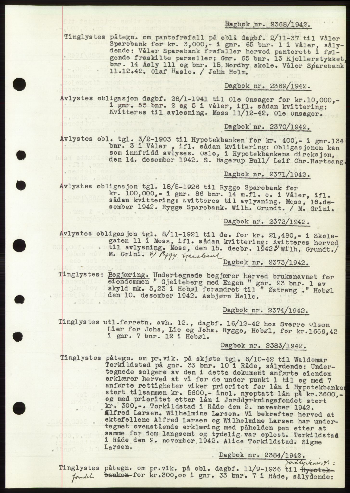 Moss sorenskriveri, SAO/A-10168: Pantebok nr. C10, 1938-1950, Dagboknr: 2368/1942