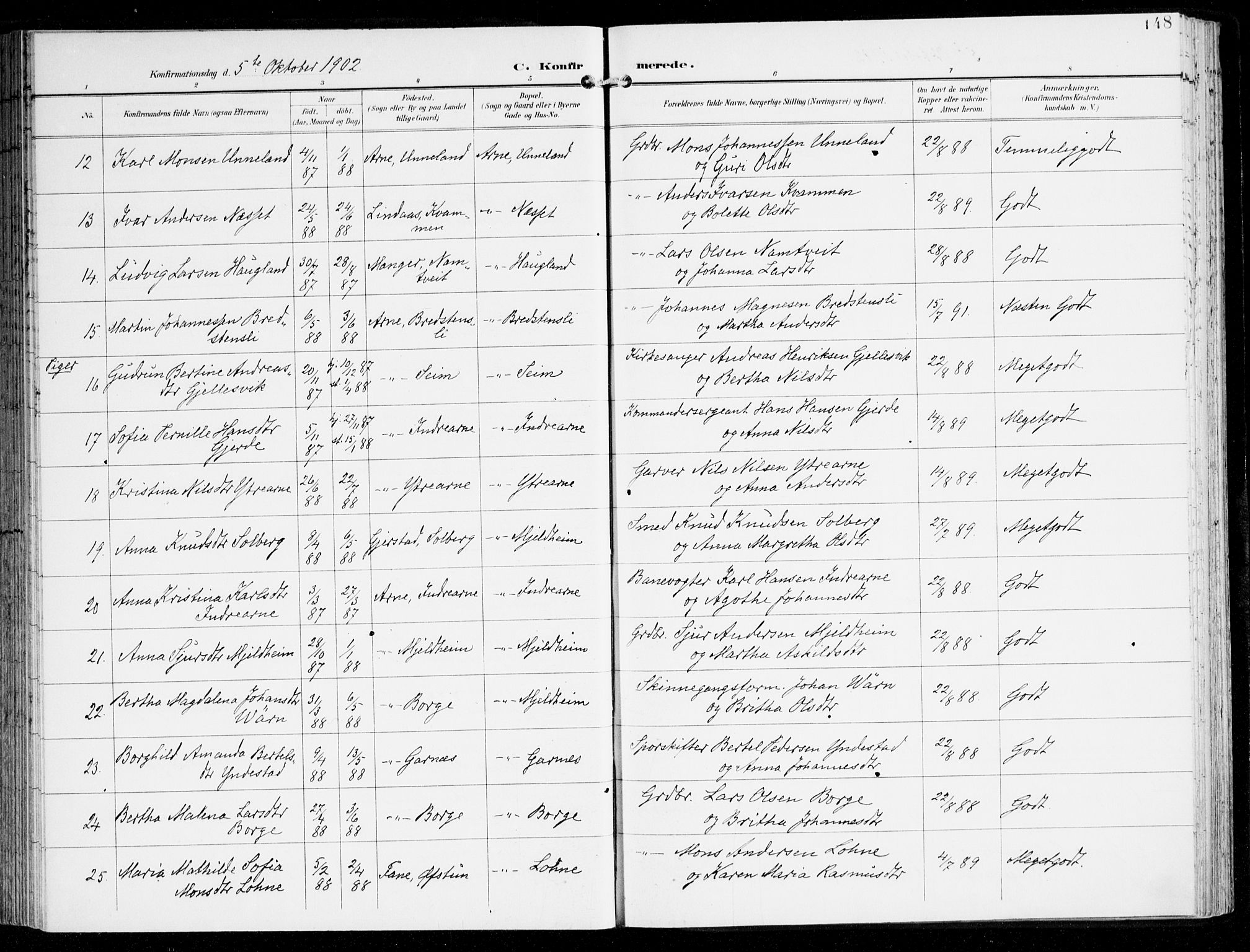Haus sokneprestembete, AV/SAB-A-75601/H/Haa: Ministerialbok nr. D 2, 1899-1912, s. 148