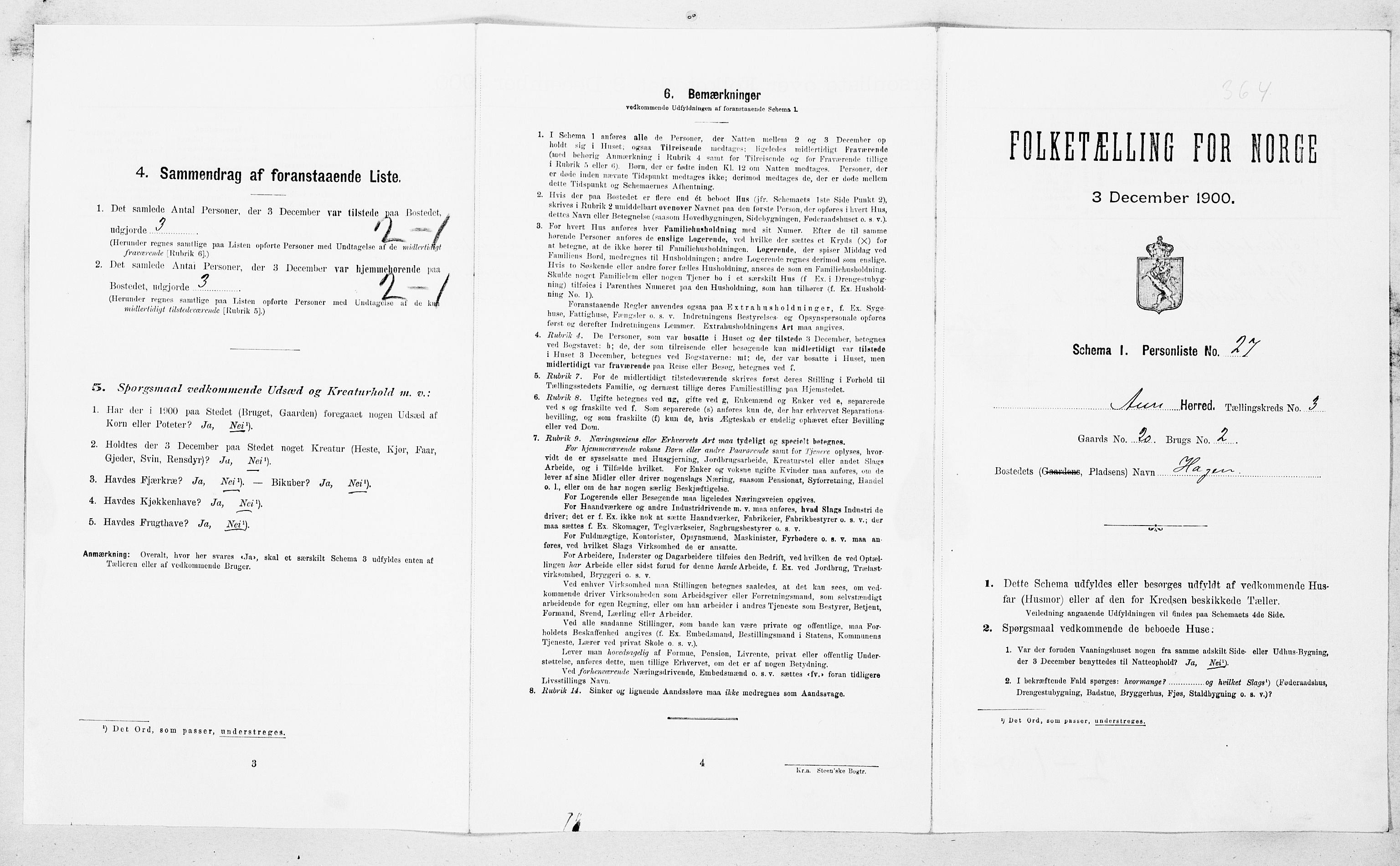 SAT, Folketelling 1900 for 1569 Aure herred, 1900, s. 391