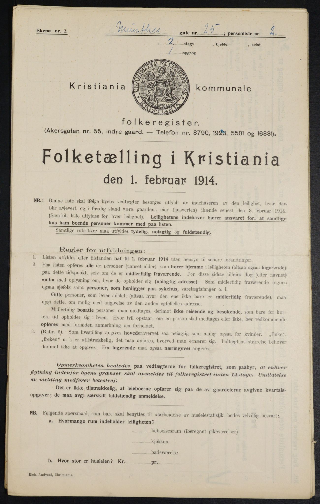 OBA, Kommunal folketelling 1.2.1914 for Kristiania, 1914, s. 68098