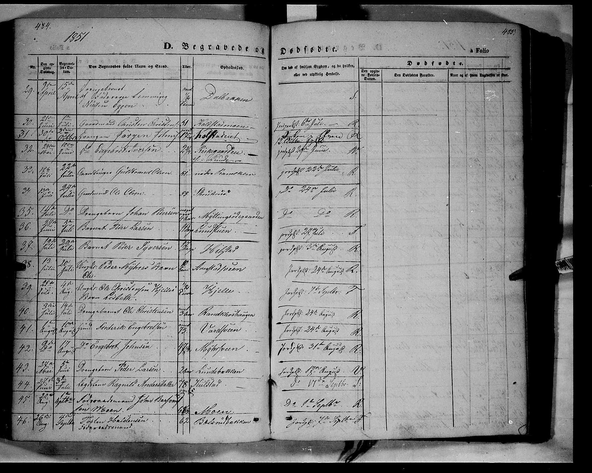 Ringebu prestekontor, AV/SAH-PREST-082/H/Ha/Haa/L0006: Ministerialbok nr. 6, 1848-1859, s. 484-485