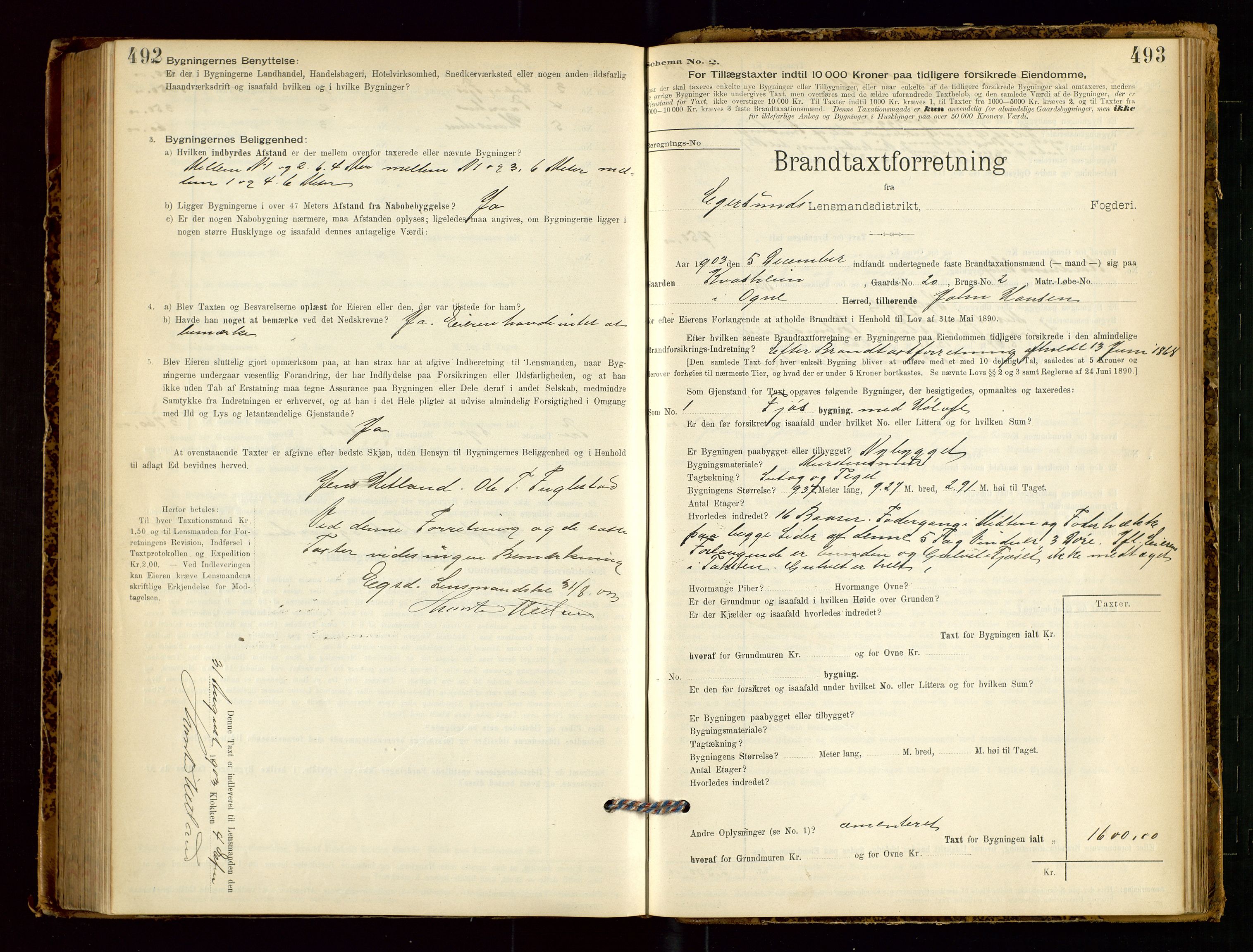 Eigersund lensmannskontor, AV/SAST-A-100171/Gob/L0001: Skjemaprotokoll, 1894-1909, s. 492-493