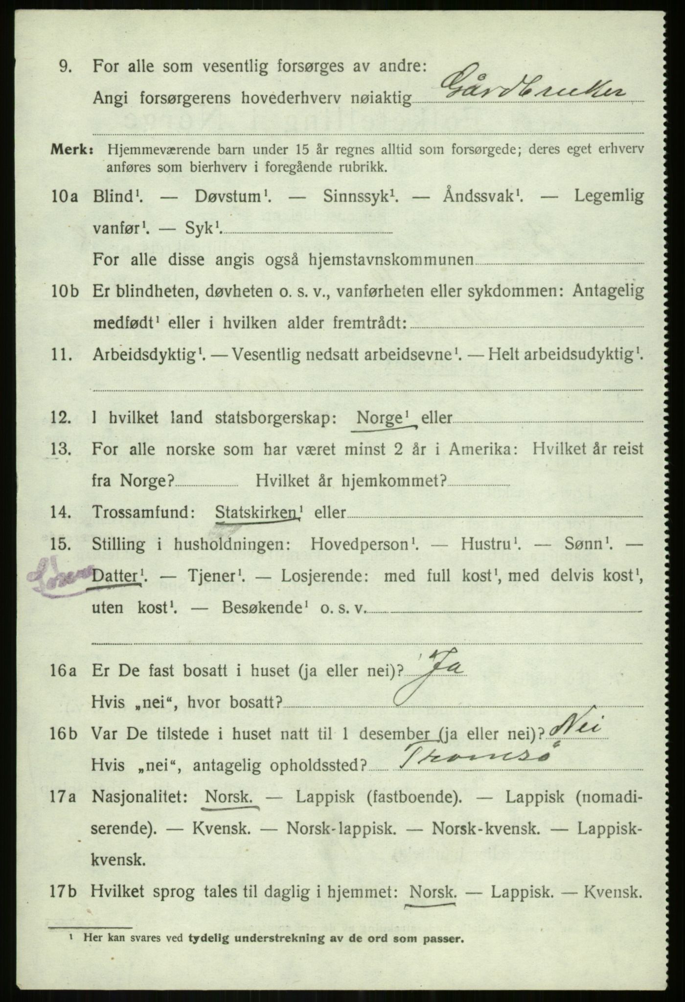 SATØ, Folketelling 1920 for 1922 Bardu herred, 1920, s. 3023