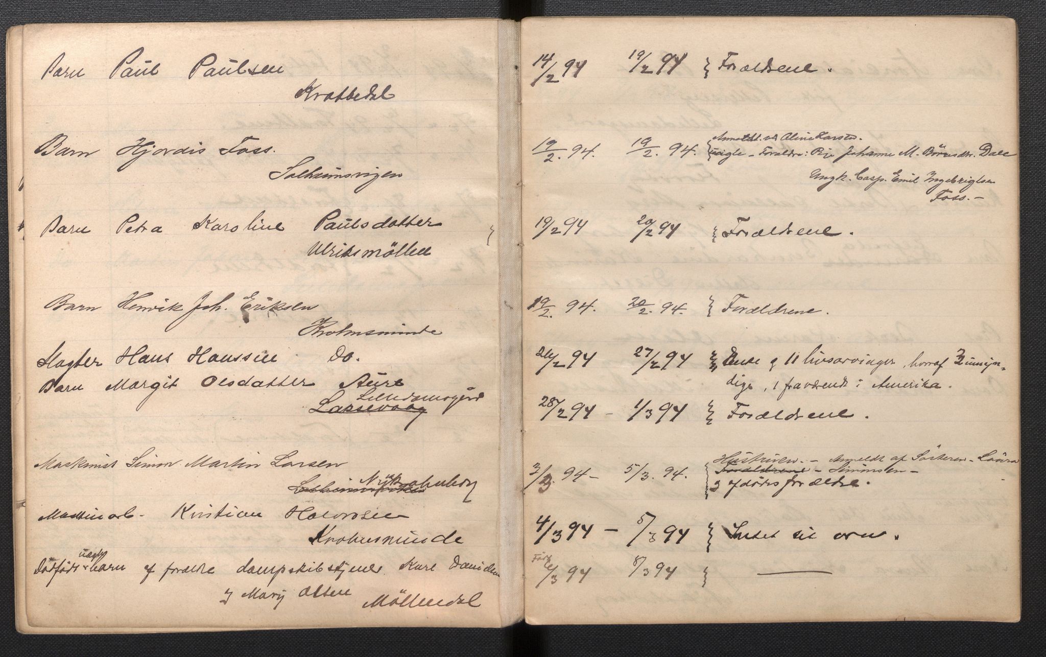Lensmannen i Årstad, AV/SAB-A-36201/0006/L0001: Dødsfallprotokoll, 1892-1895