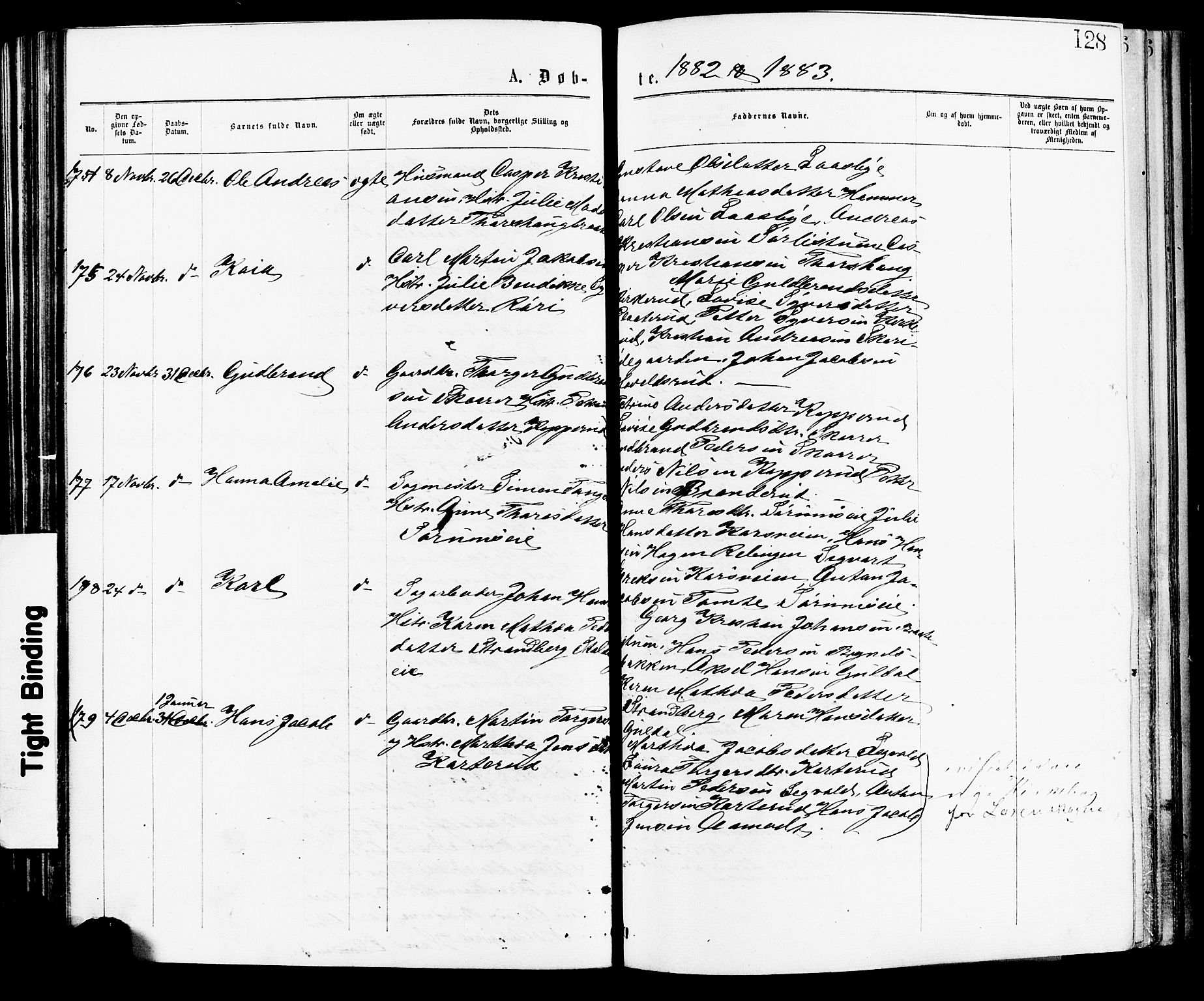 Skedsmo prestekontor Kirkebøker, AV/SAO-A-10033a/F/Fa/L0012: Ministerialbok nr. I 12, 1876-1883, s. 128