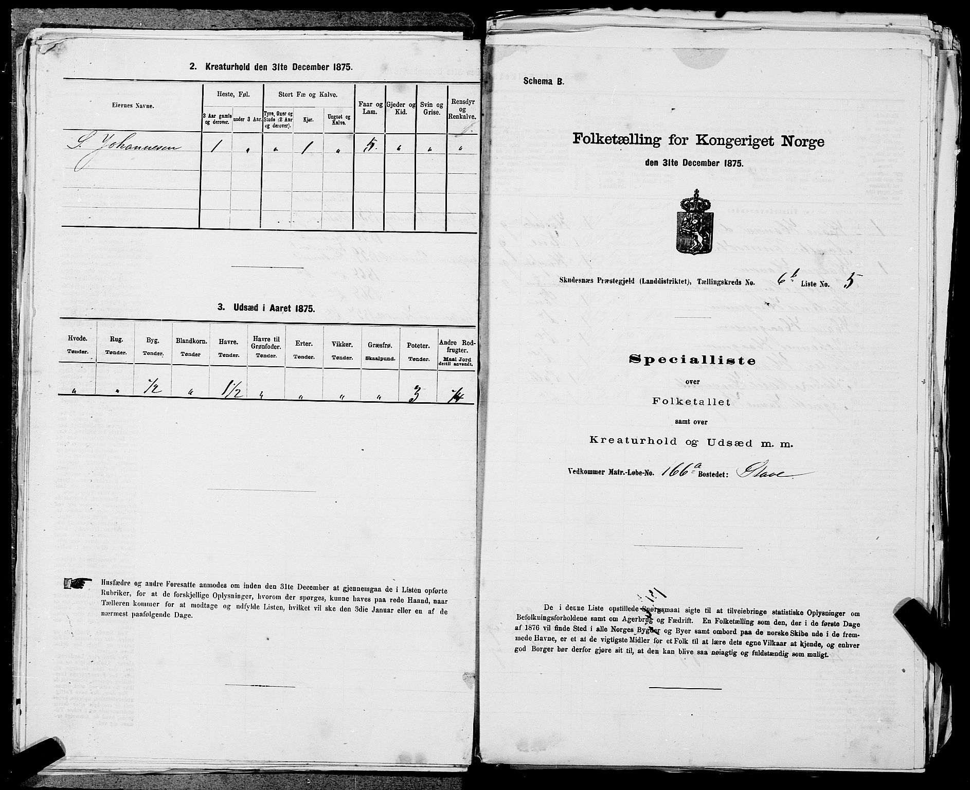 SAST, Folketelling 1875 for 1150L Skudenes prestegjeld, Falnes sokn, Åkra sokn og Ferkingstad sokn, 1875, s. 782