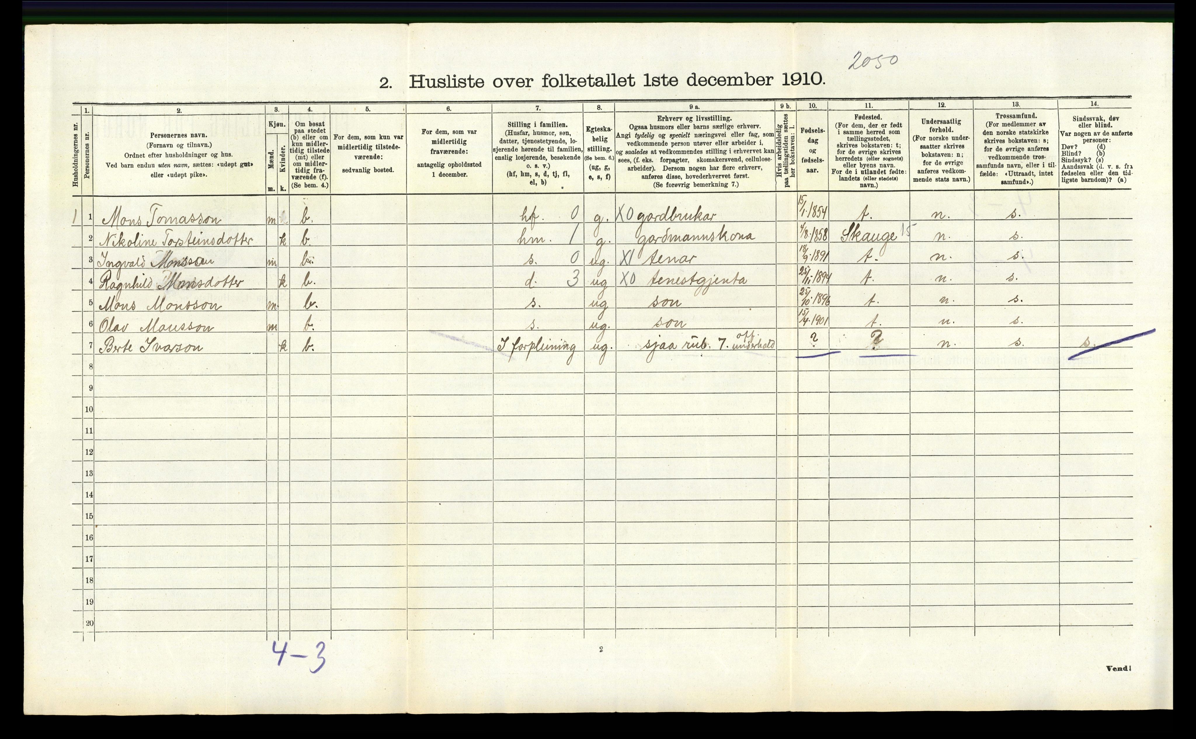 RA, Folketelling 1910 for 1261 Manger herred, 1910, s. 236