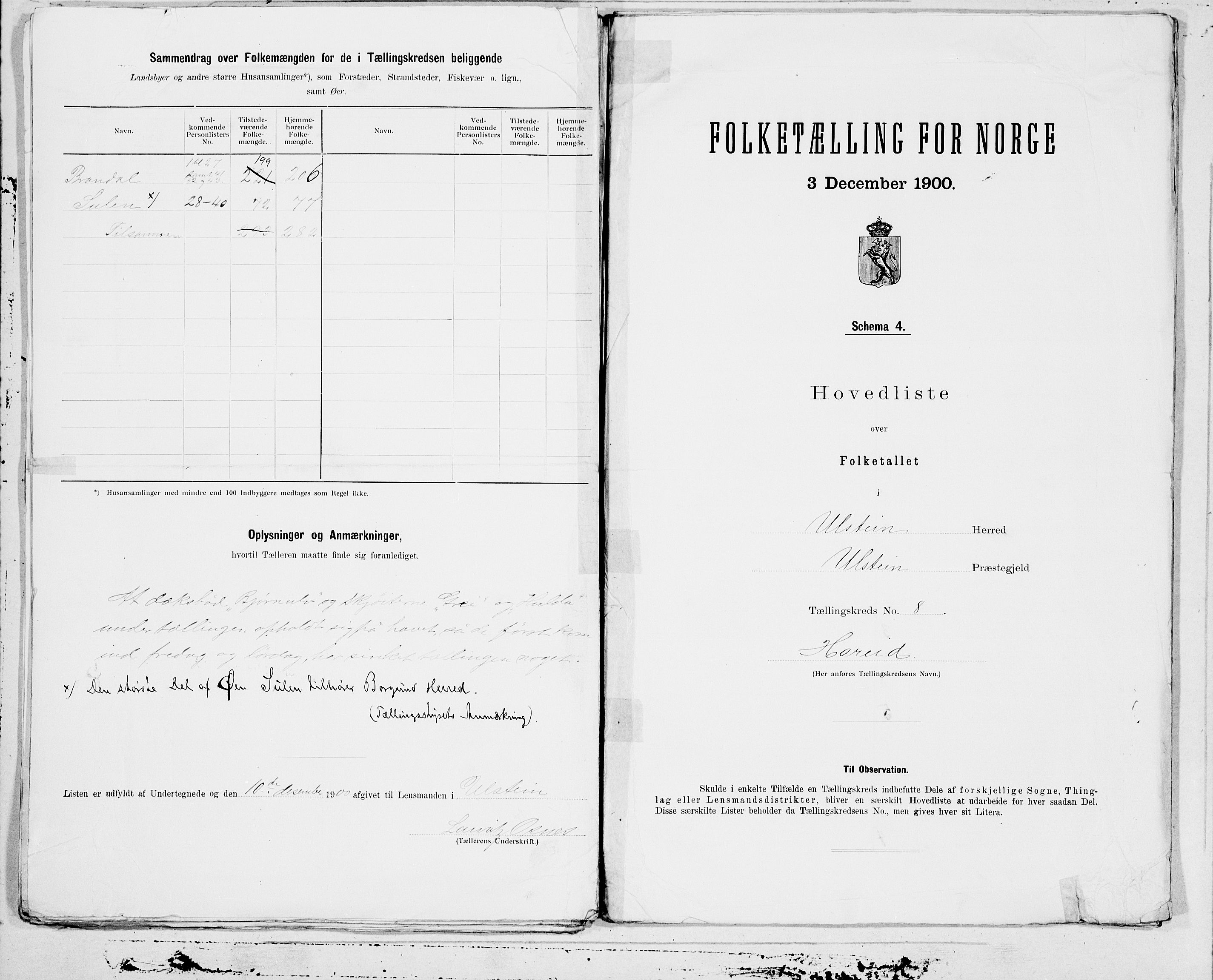 SAT, Folketelling 1900 for 1516 Ulstein herred, 1900, s. 16