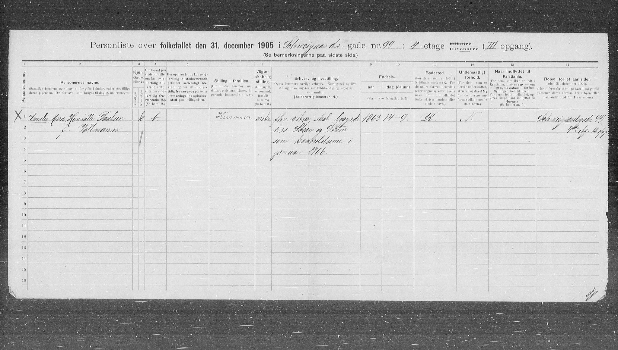 OBA, Kommunal folketelling 31.12.1905 for Kristiania kjøpstad, 1905, s. 47748
