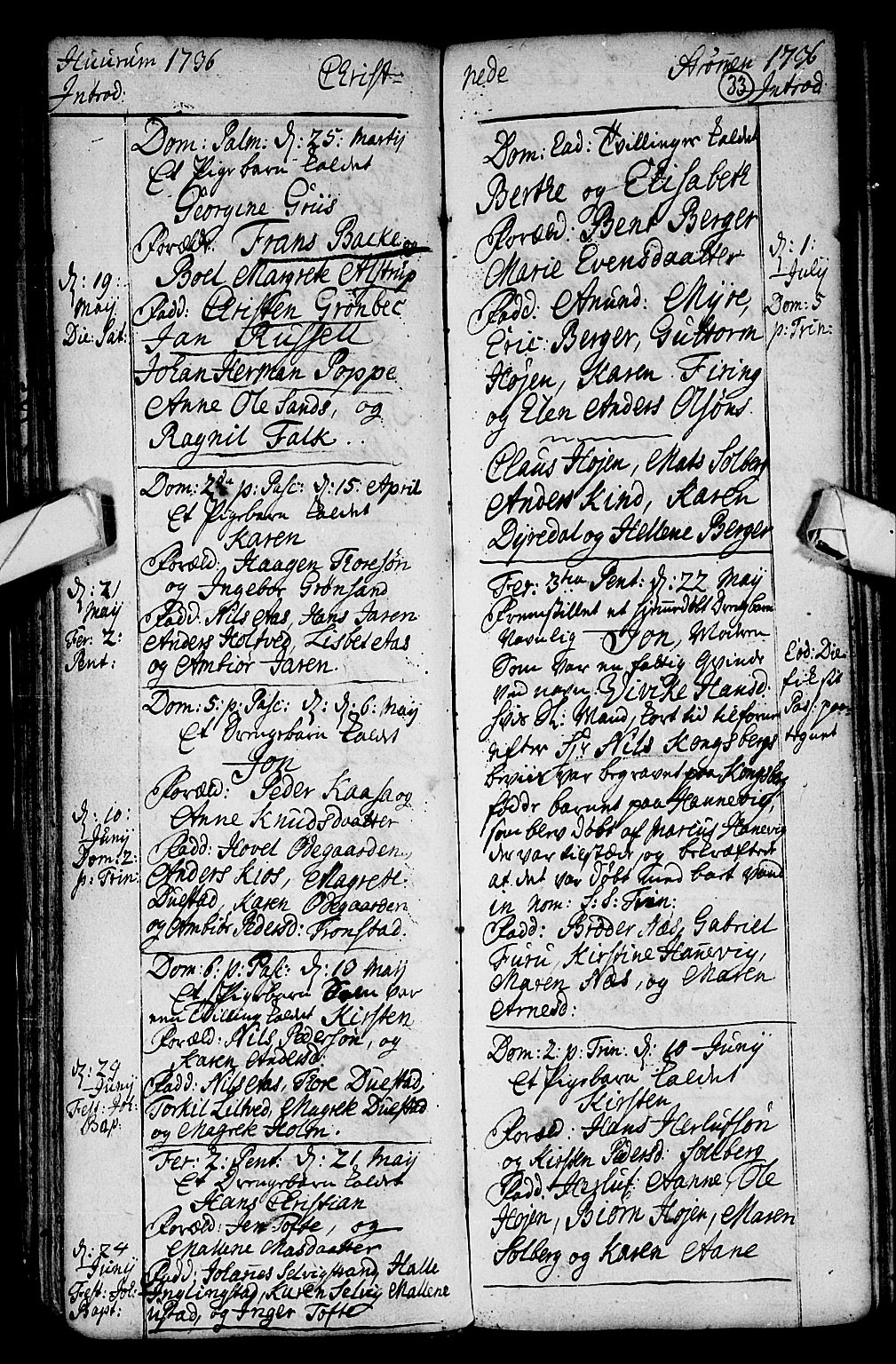 Hurum kirkebøker, SAKO/A-229/F/Fa/L0002: Ministerialbok nr. 2, 1733-1757, s. 33