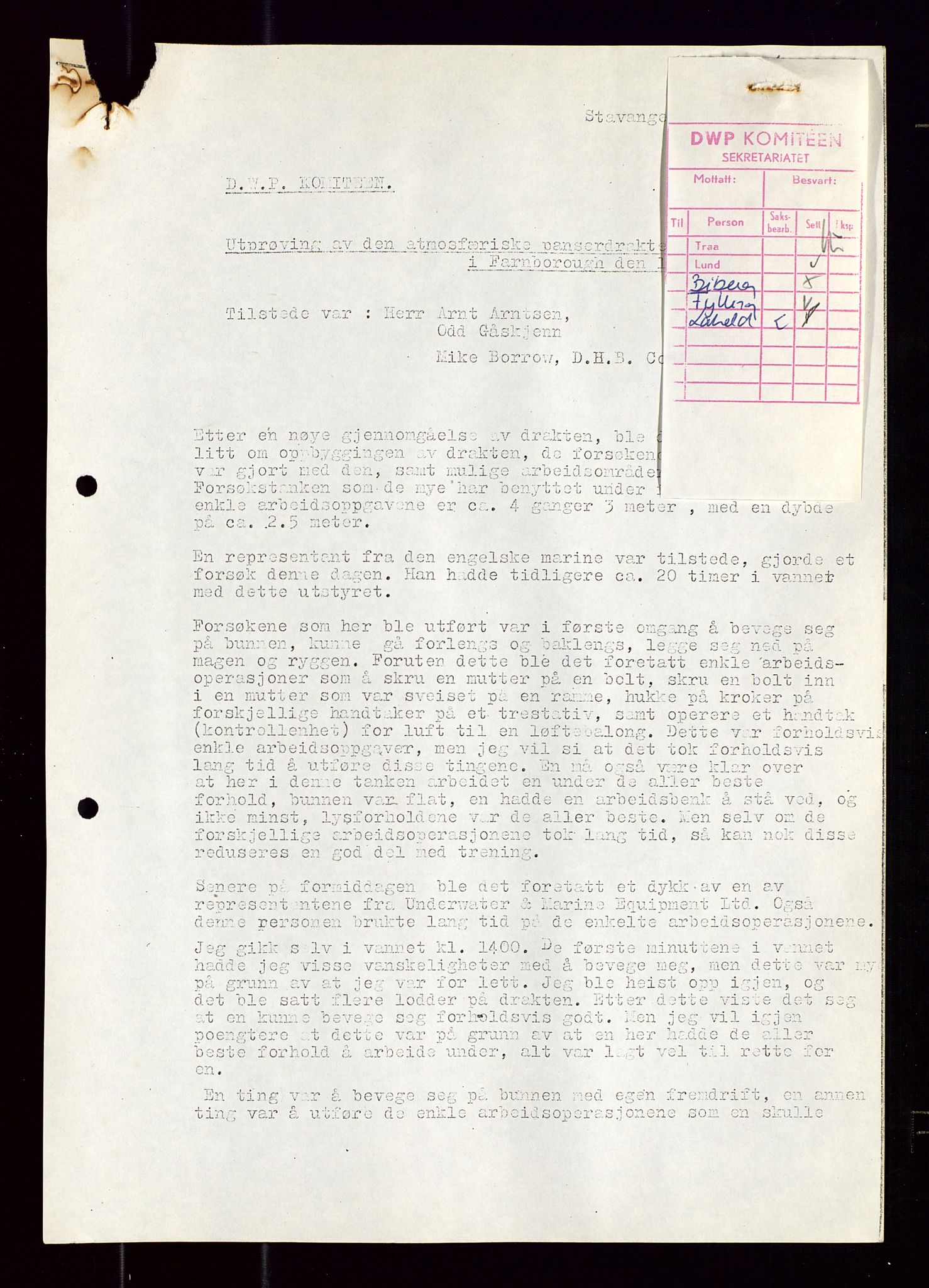 Industridepartementet, Oljekontoret, AV/SAST-A-101348/Di/L0001: DWP, møter juni - november, komiteemøter nr. 19 - 26, 1973-1974, s. 415