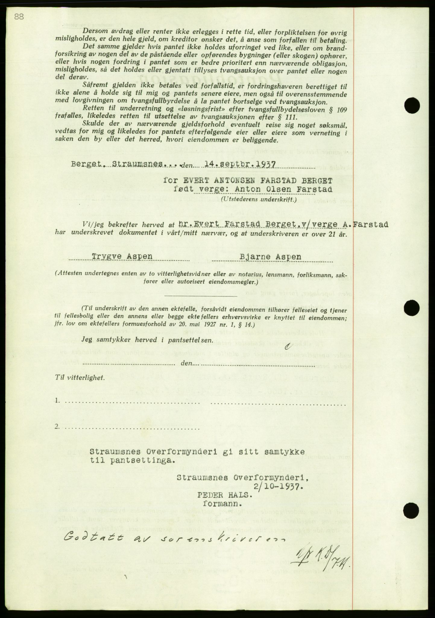 Nordmøre sorenskriveri, AV/SAT-A-4132/1/2/2Ca/L0092: Pantebok nr. B82, 1937-1938, Dagboknr: 2471/1937