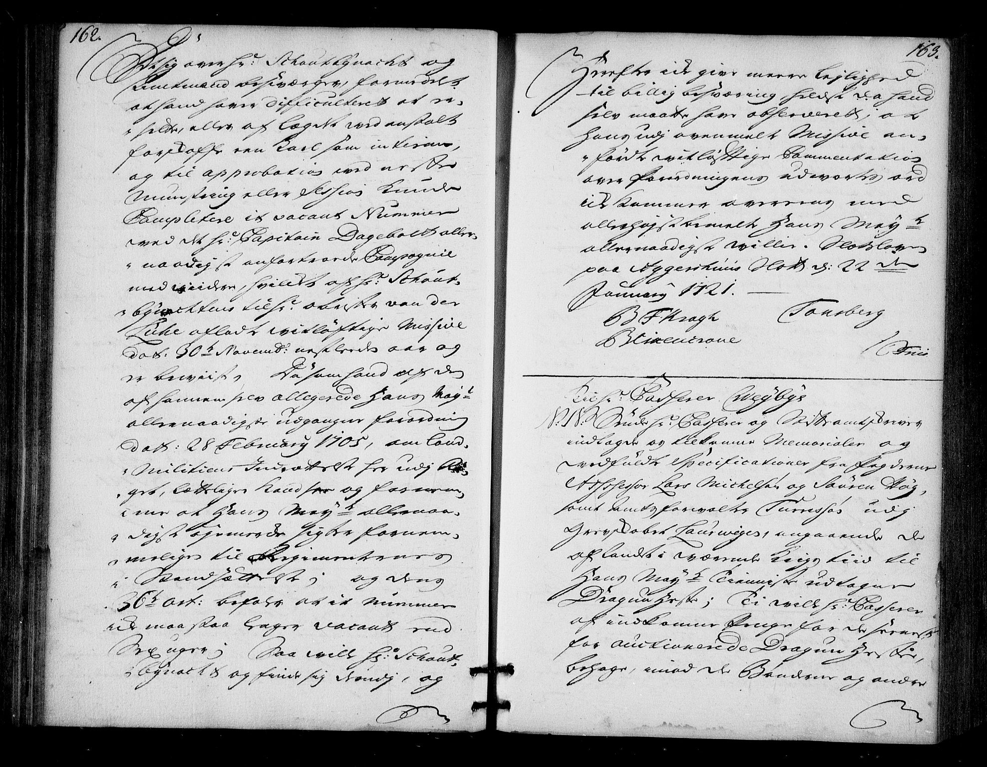 Stattholderembetet 1572-1771, AV/RA-EA-2870/Bd/L0013: Ordreprotokoll, 1720-1722, s. 162-163