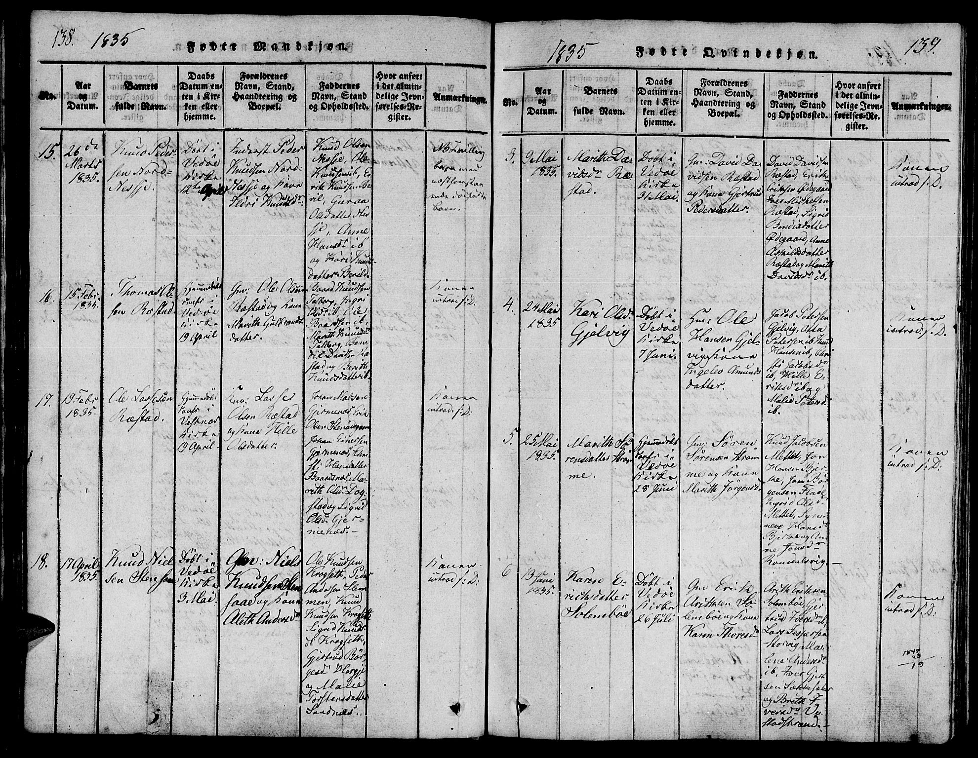 Ministerialprotokoller, klokkerbøker og fødselsregistre - Møre og Romsdal, AV/SAT-A-1454/547/L0602: Ministerialbok nr. 547A04, 1818-1845, s. 138-139