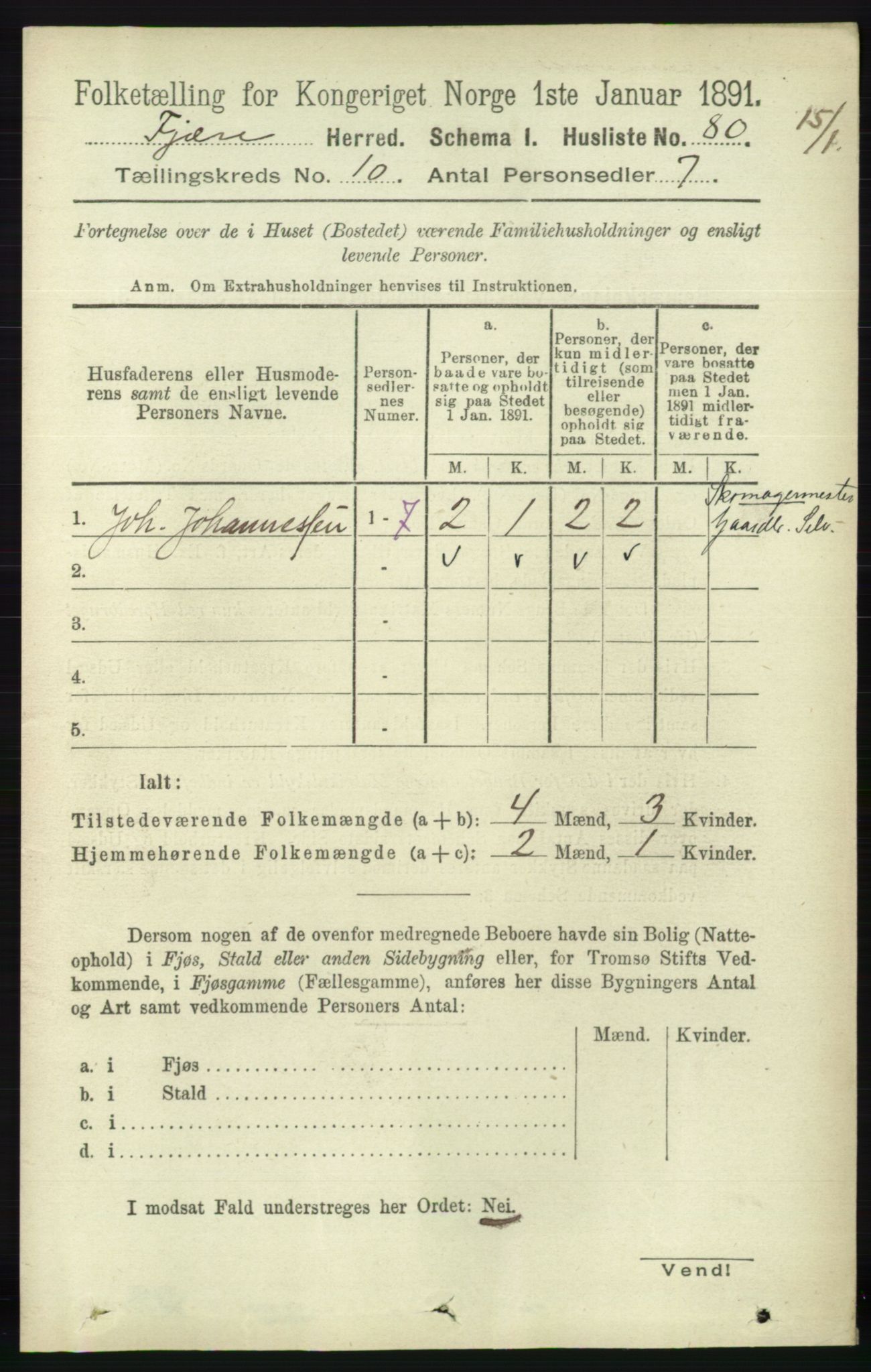 RA, Folketelling 1891 for 0923 Fjære herred, 1891, s. 4997