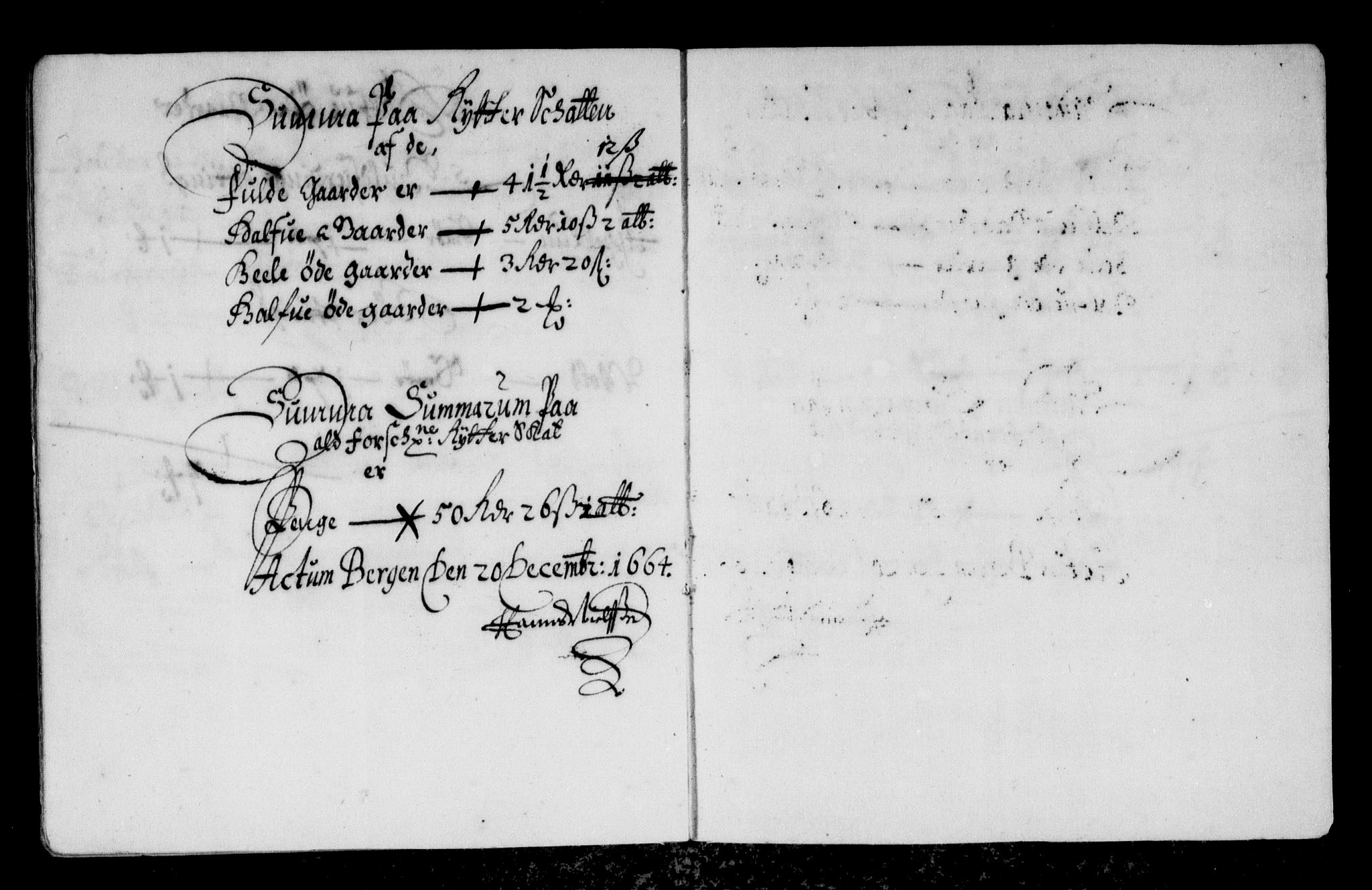 Rentekammeret inntil 1814, Reviderte regnskaper, Stiftamtstueregnskaper, Bergen stiftamt, AV/RA-EA-6043/R/Rc/L0013: Bergen stiftamt, 1664